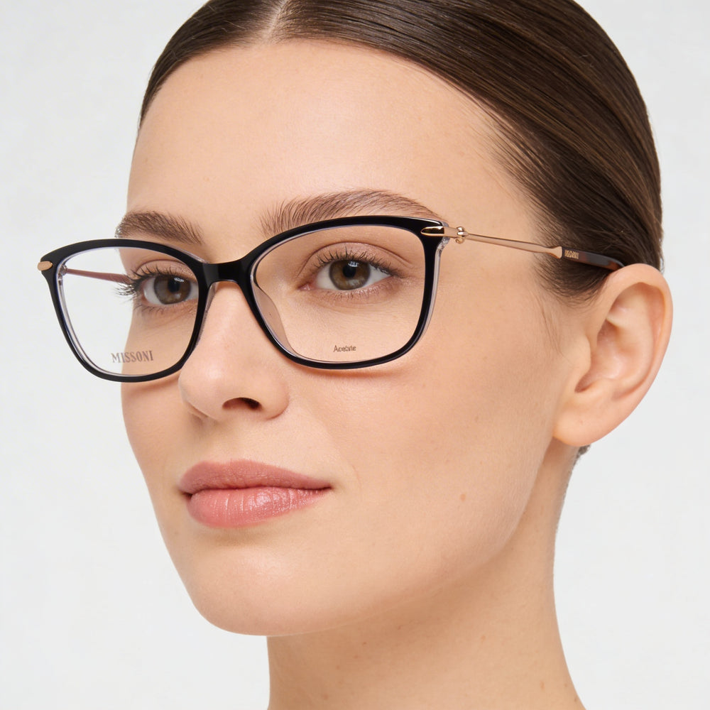 Gafas ópticas de acetato Missoni Mis 0058 para mujer con montura azul, lentes de policarbonato, 53 mm de ancho de lente