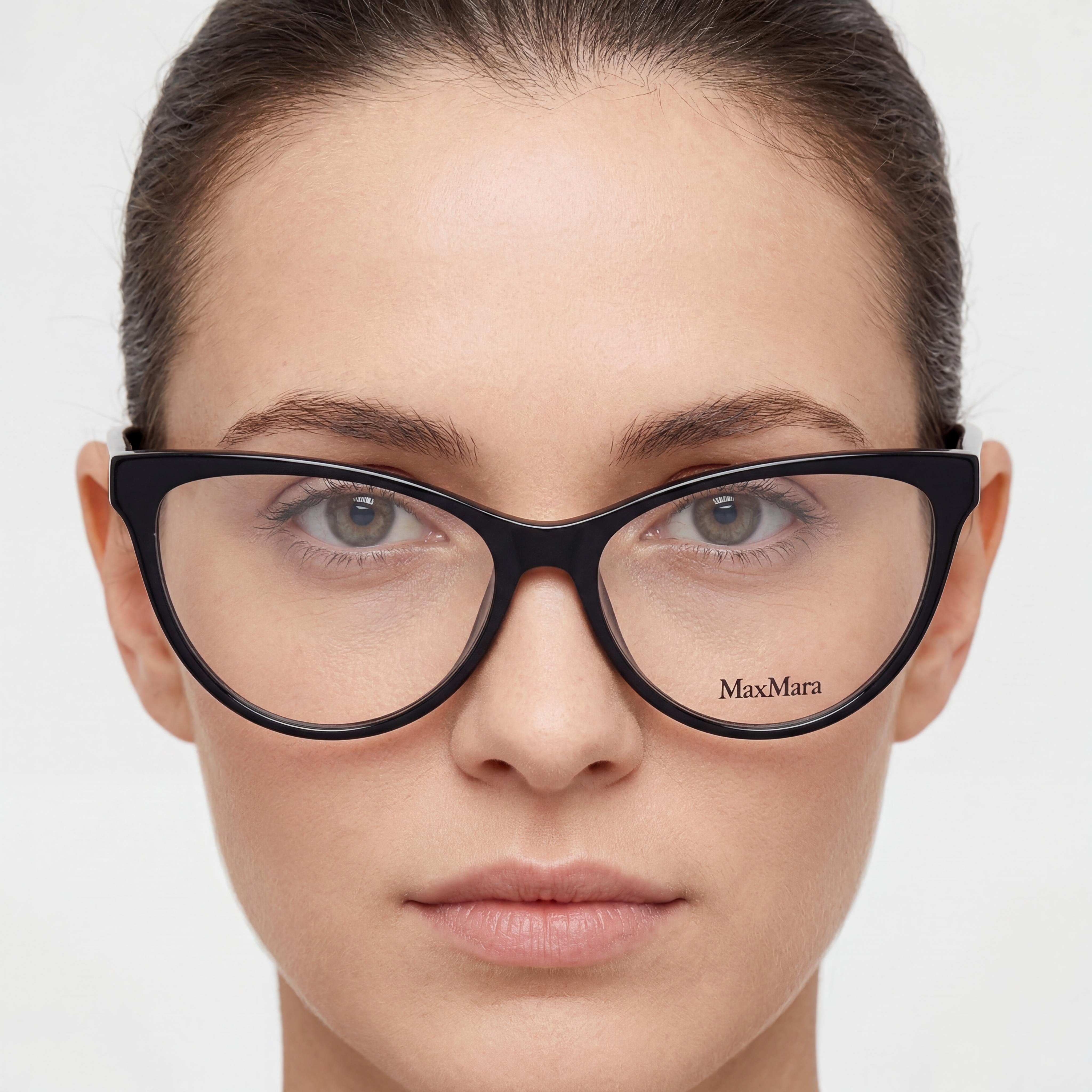 Gafas de plástico negras brillantes casuales MaxMara para mujer de 55mm, Photo 4