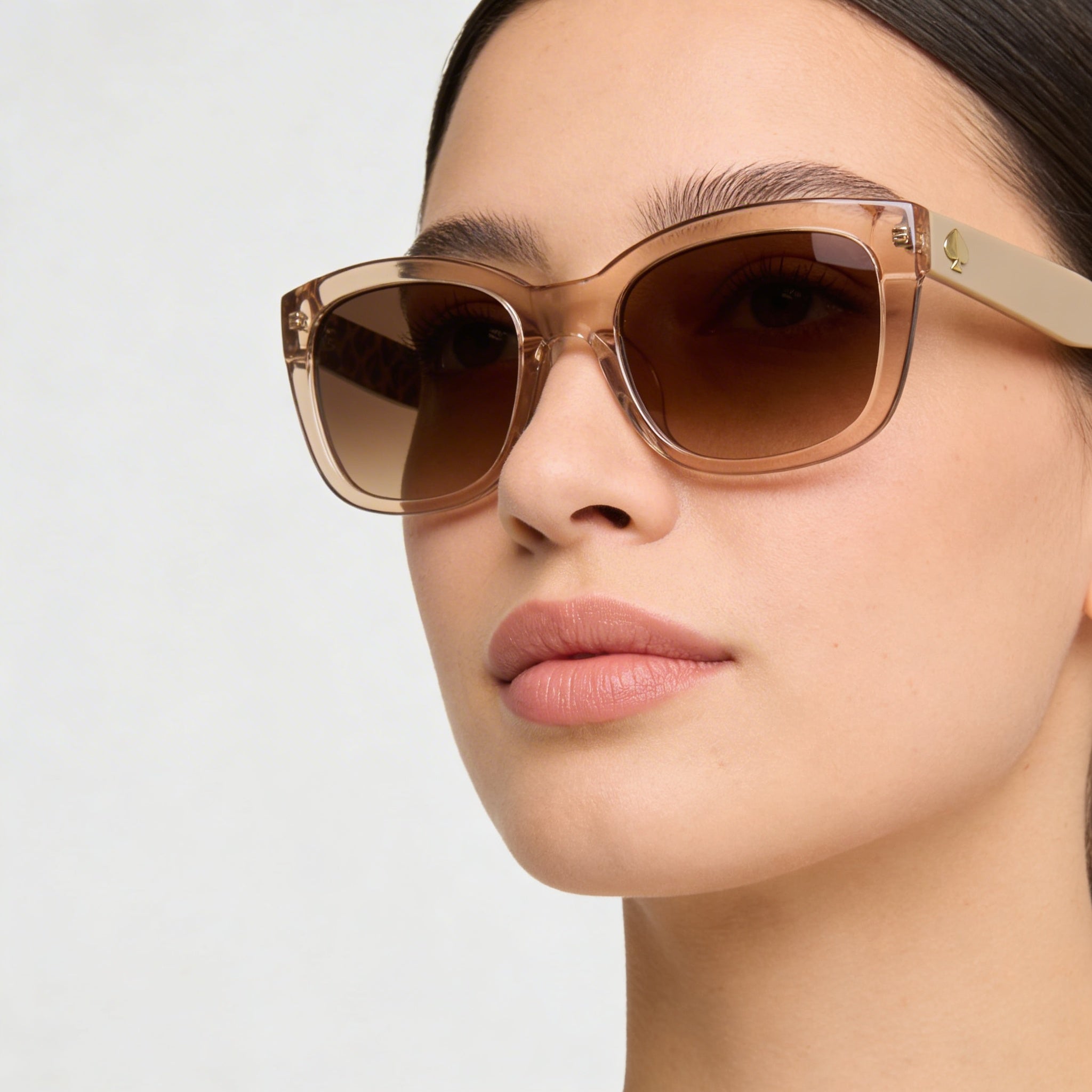 Gafas de sol Kate Spade New York Tammy/S para mujer, transparentes, beige y marrón, de acetato, cuadradas, con degradado marrón y protección UV, 53 mm, Photo 5