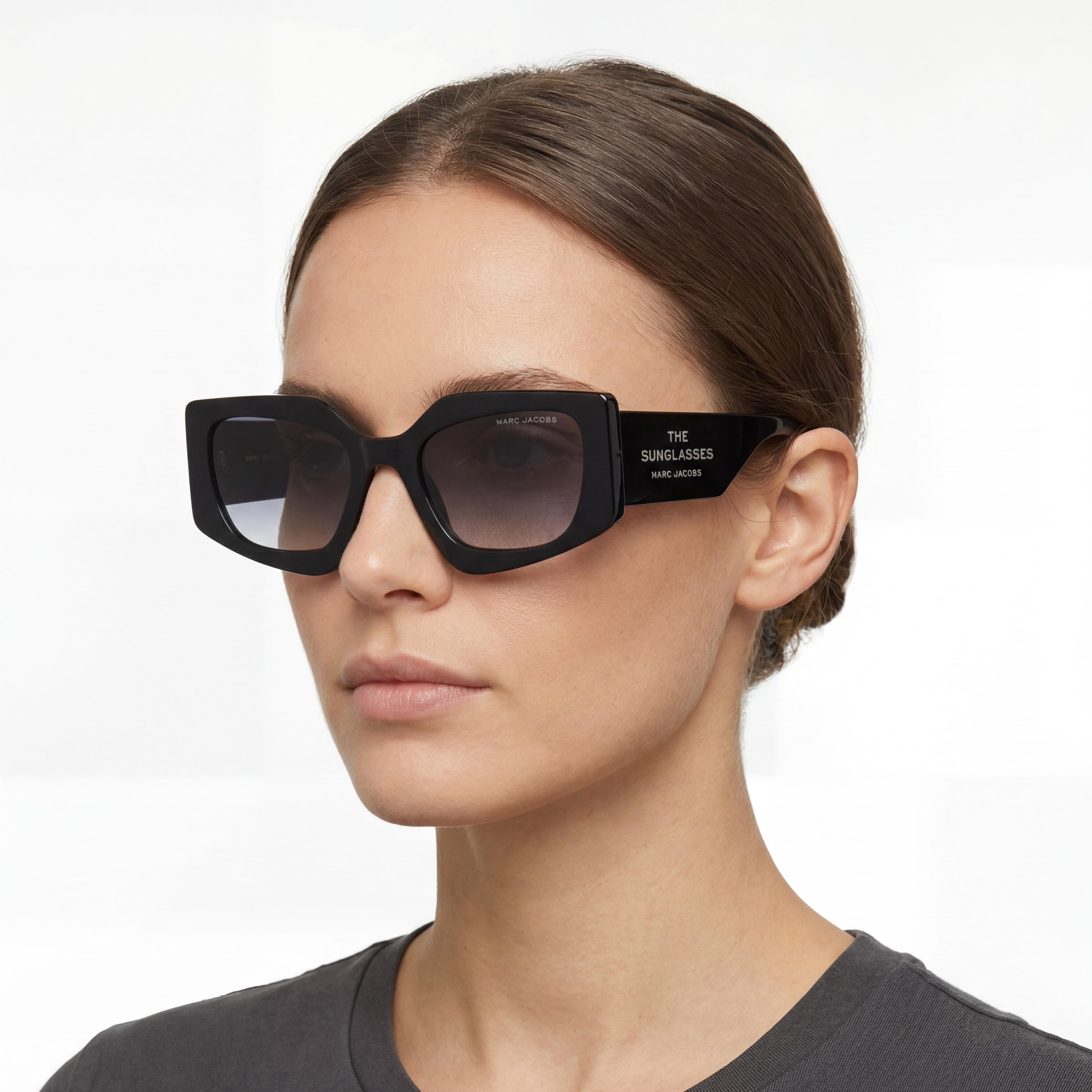 Marc Jacobs Temporary Women's Polyamide Pink/Dark Grey Frame Dark Grey Heather Lens Sunglasses 53-21-145mm, Photo 5