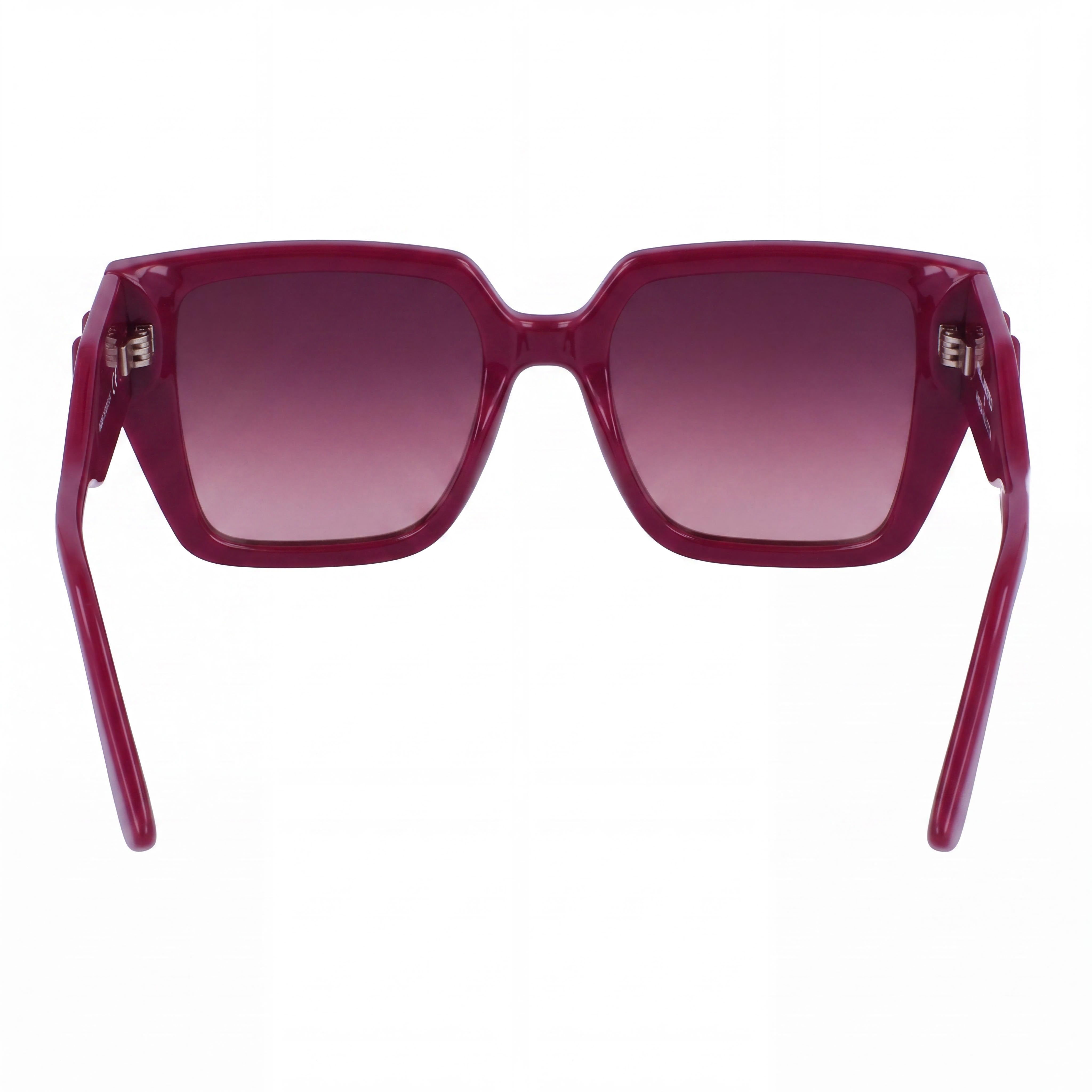 Gafas de sol KARL LAGERFELD KL6098S Unisex, montura INYECTADA de 52 mm, gris metalizado con lentes degradadas violeta rosa 100% protección UV, Photo 3