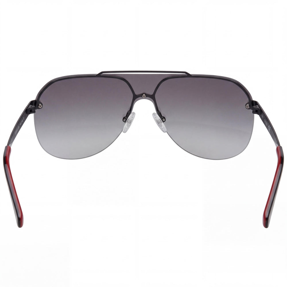 GUESS Gf5053 Men's Glossy Black Smoke Gradient Metal Sunglasses with Black Gradient UV Lenses