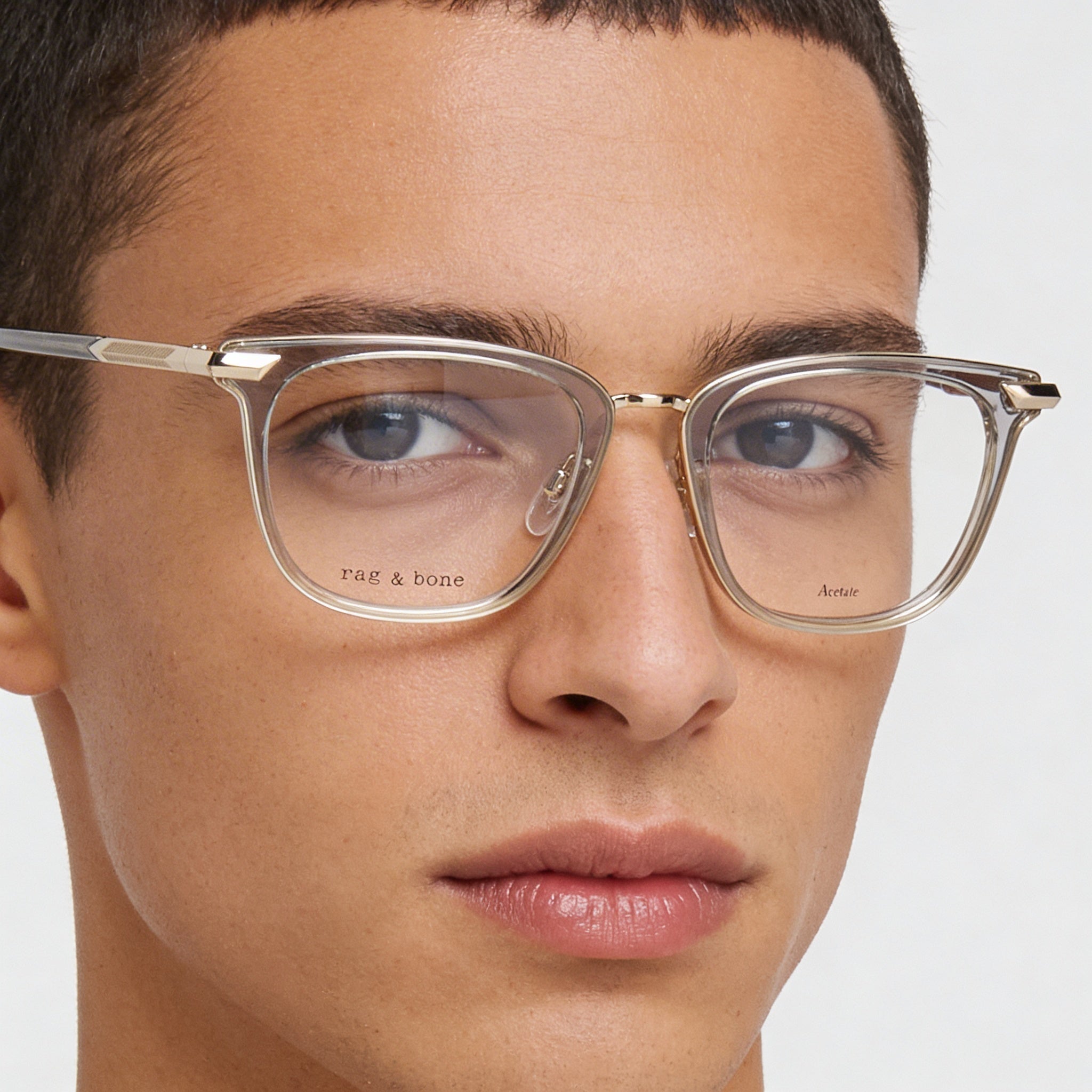 Rag & Bone Rnb8001 Men's Sunglasses with a Grey Acetate Frame and Lenses, 51mm Lens Width, Photo 4