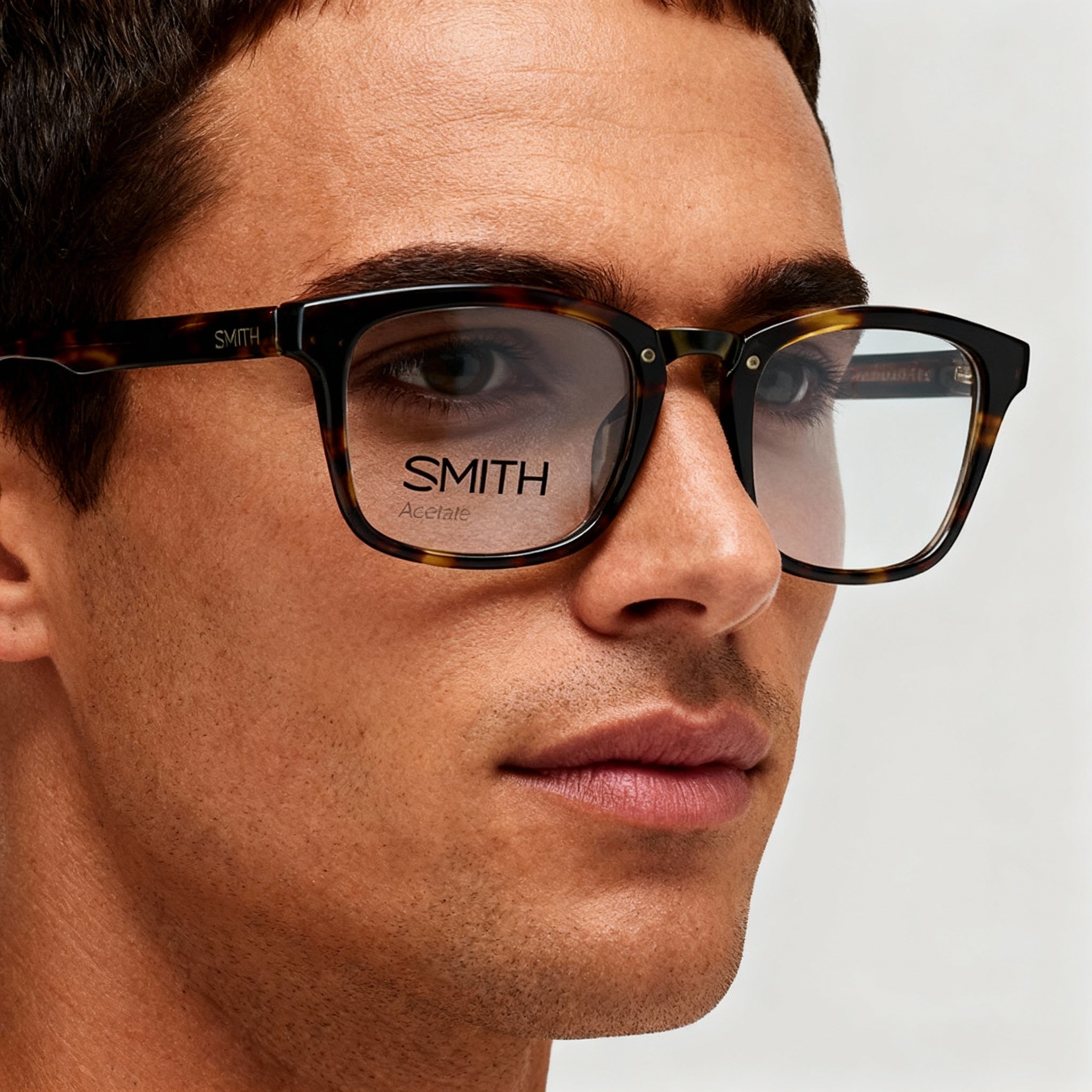 SMITH QUINCY Unisex Tortoise Acetate Square Full Rim Frame 50mm Eyeglasses Clear Non-Polarized, Photo 4