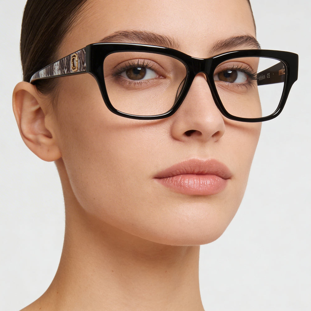 Gafas Marcolin Gu50126 para mujer con montura de plástico y lentes de policarbonato, monocolor negro brillante, 53 mm
