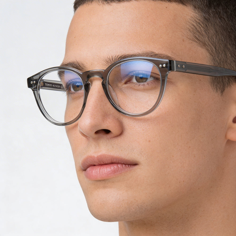 Gafas Tommy Hilfiger TH 1984 de Hombre Estilo Casual Montura de Acetato Gris Graduables 50-21-150