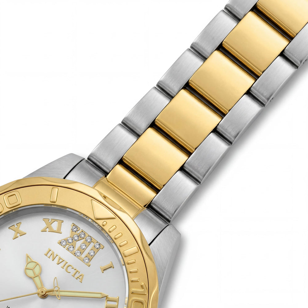 Reloj Invicta Pro Diver de Pulsera para Mujer 12852, de Acero Inoxidable Dorado, Luminoso, Sumergible 200M, 38mm