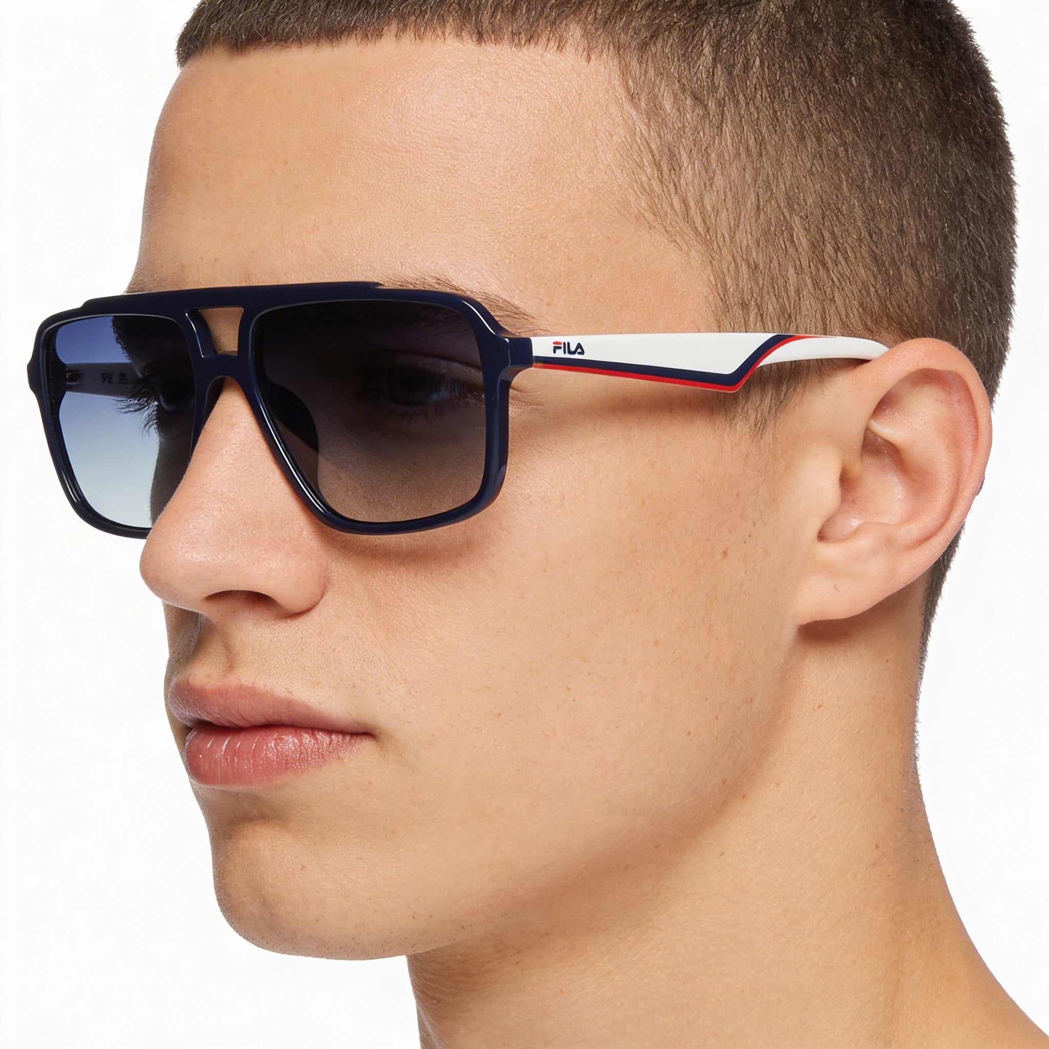 Fila SFI460 Casual Men's Navigator Blue Frame UV Protected Sunglasses with Blue Gradient Lenses 57-16-145, Photo 3
