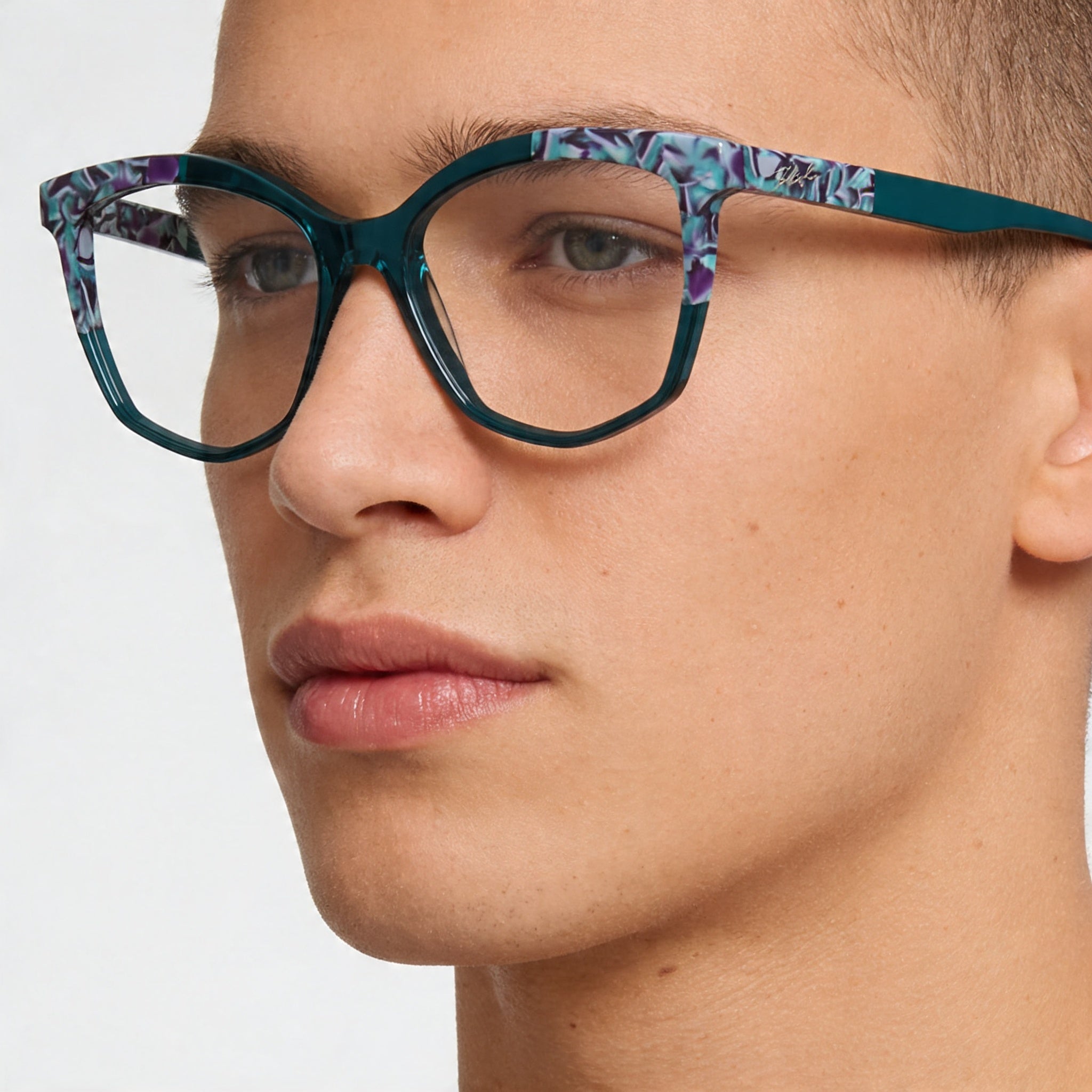 KARL LAGERFELD Kl6154 Unisex Acetate Frame Sunglasses, Blue Marble Blue, Polycarbonate Lenses, 55mm, Photo 4