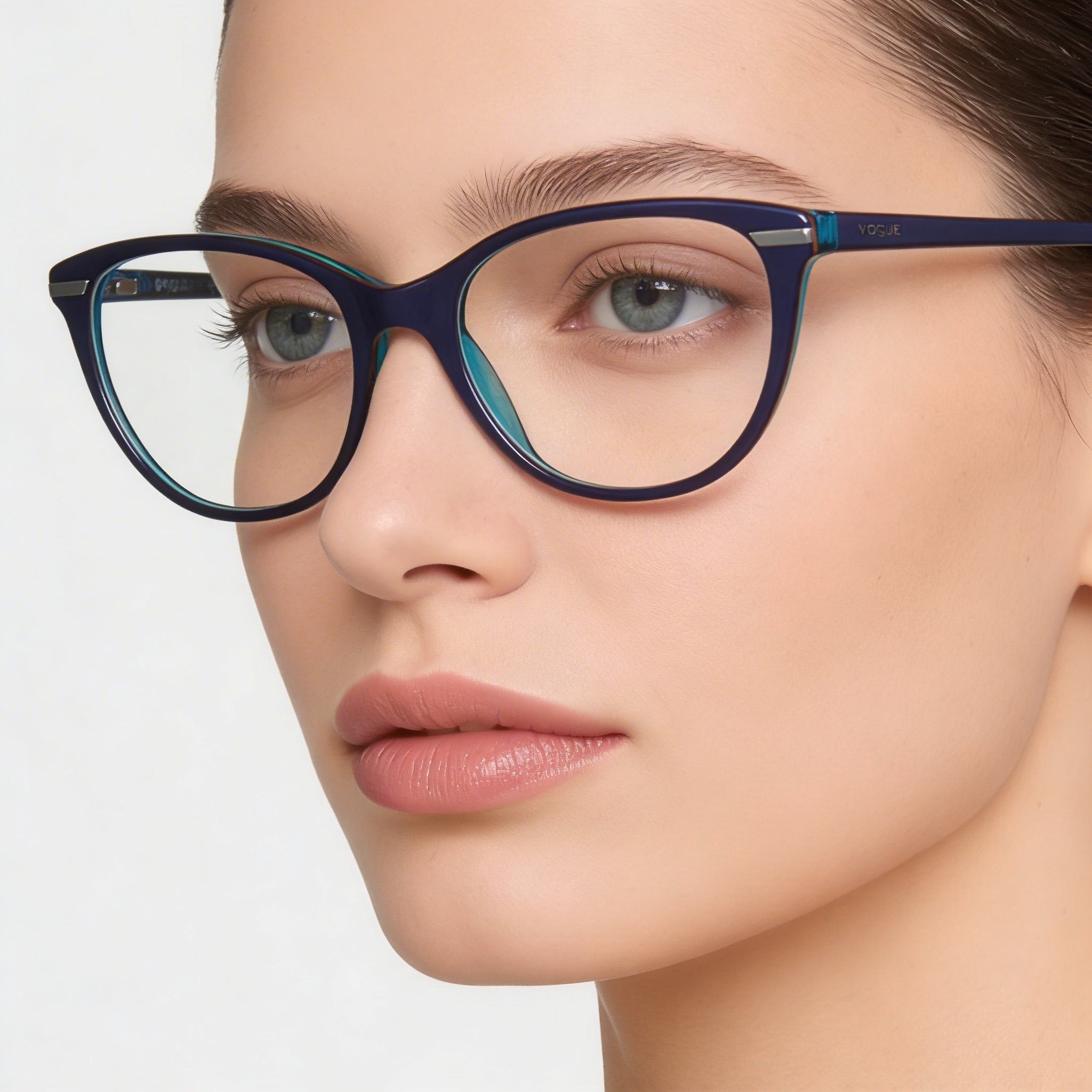 Vogue Eyewear Vo 2937 Women's Bluette Orange Azure Plastic Full Rim Oval Clear Lens Eyeglasses 51mm, Photo 4
