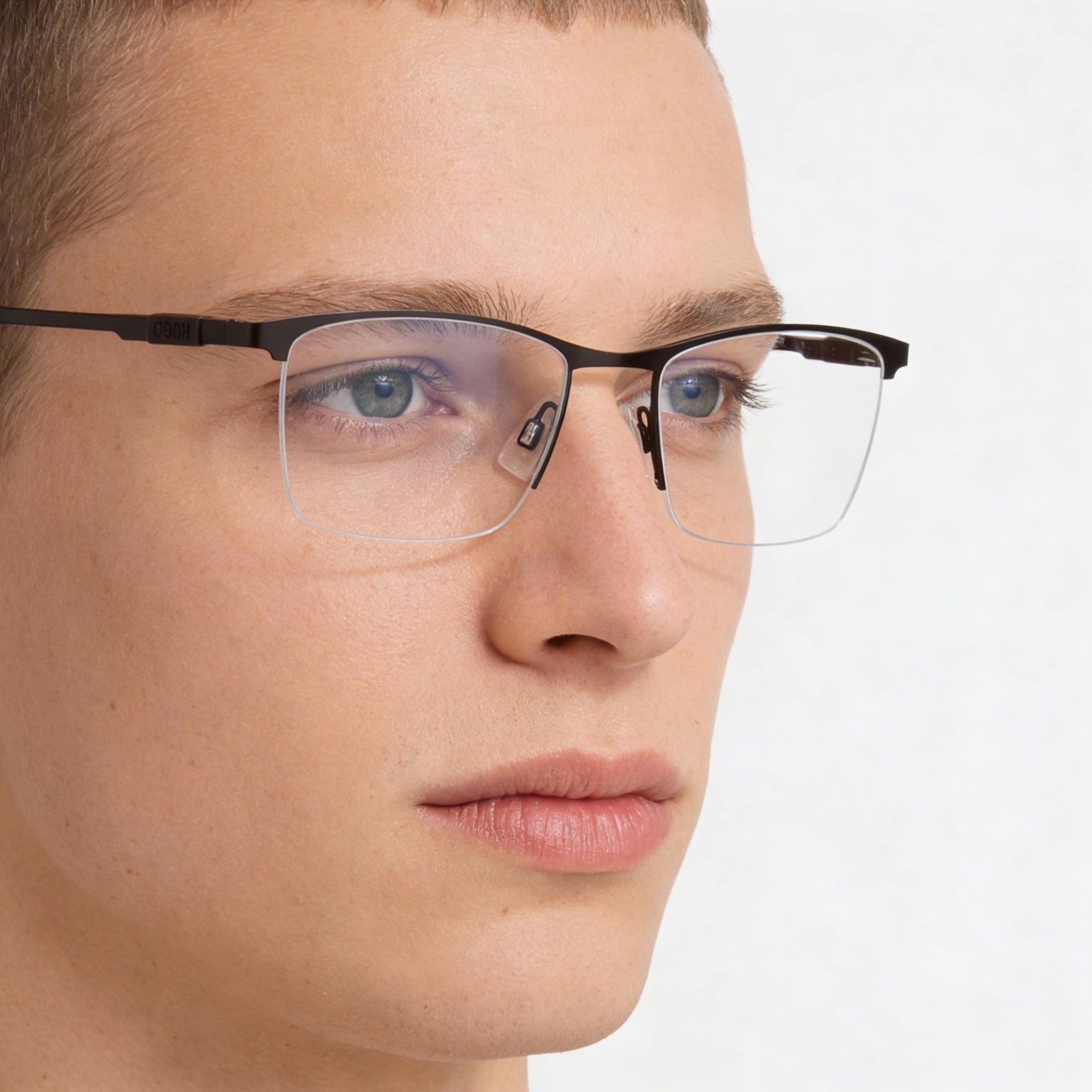 Hugo Boss Classic Unisex Eyewear with Classic Style, Alloy Steel Frame & Matte Brown Lenses 54mm, Photo 3