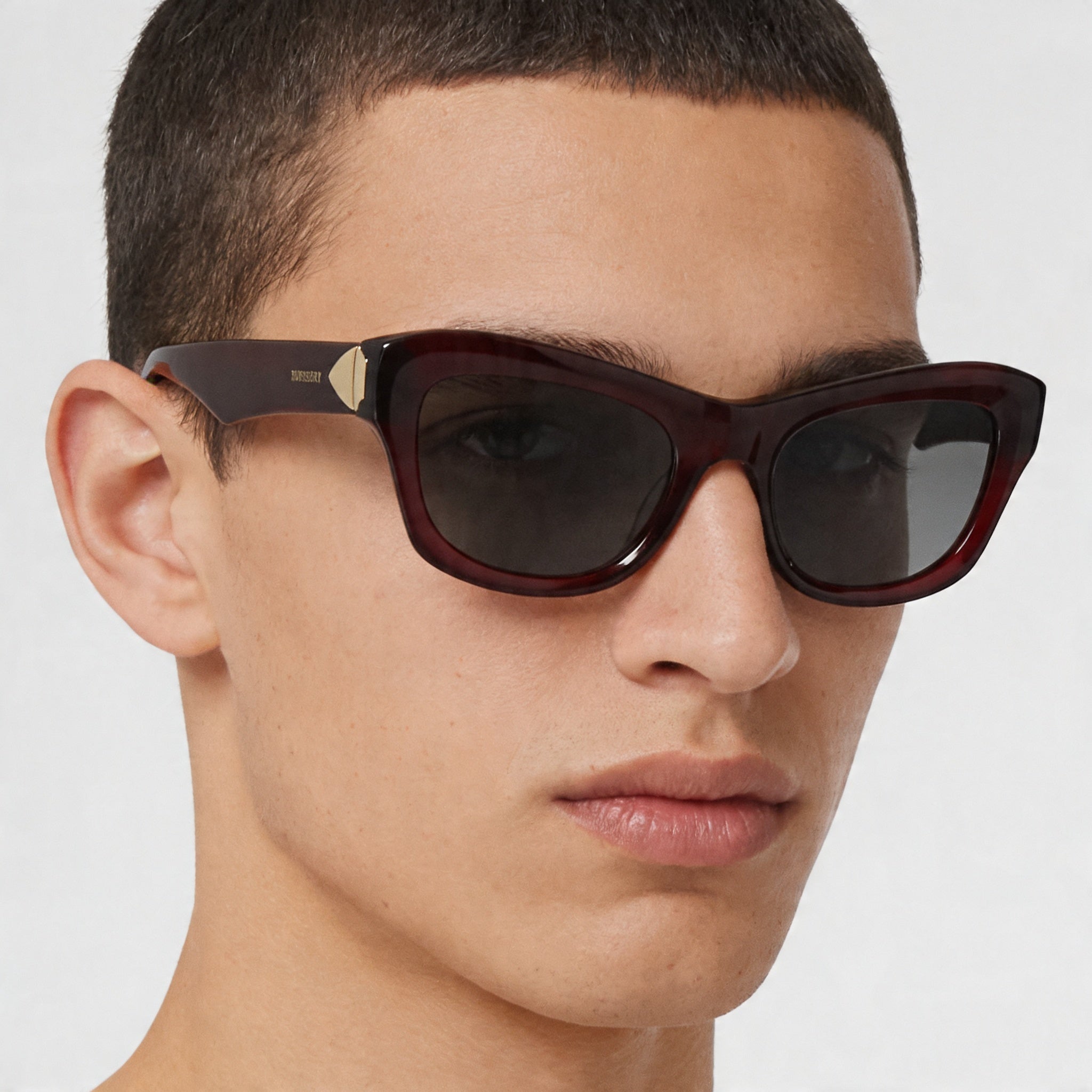 BURBERRY Classic Unisex Red Dark Grey Acetate Cat Eye Frame Polarized UV Protection Sunglasses 51mm, Photo 5