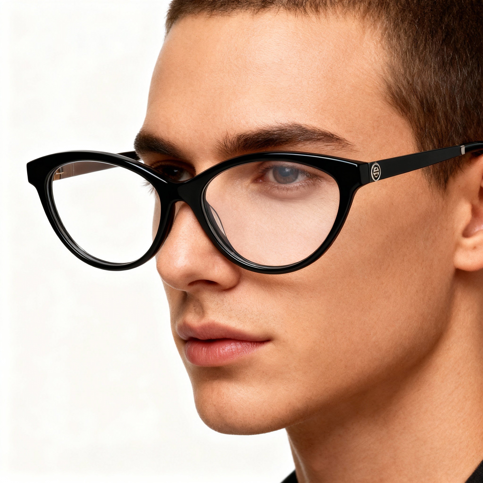 Harley-Davidson HD0570 Unisex Shiny Black Plastic Eyeglasses with Polarized Clear Lenses, 53-15-145mm, Photo 3