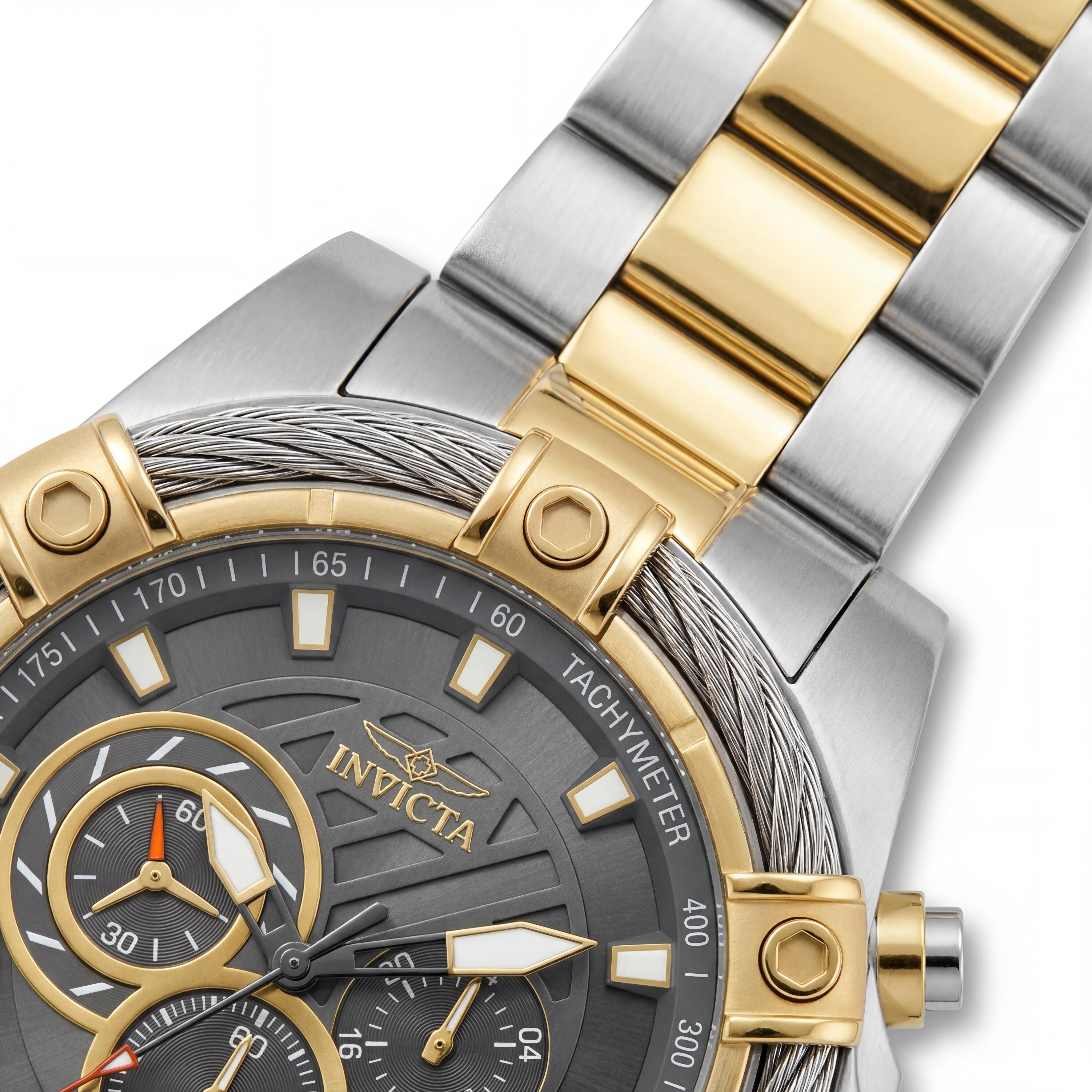 Invicta Bolt 49748 Men's Silver & Gold-tone Stainless Steel Chronograph Quartz Watch 52mm Case, Photo 3