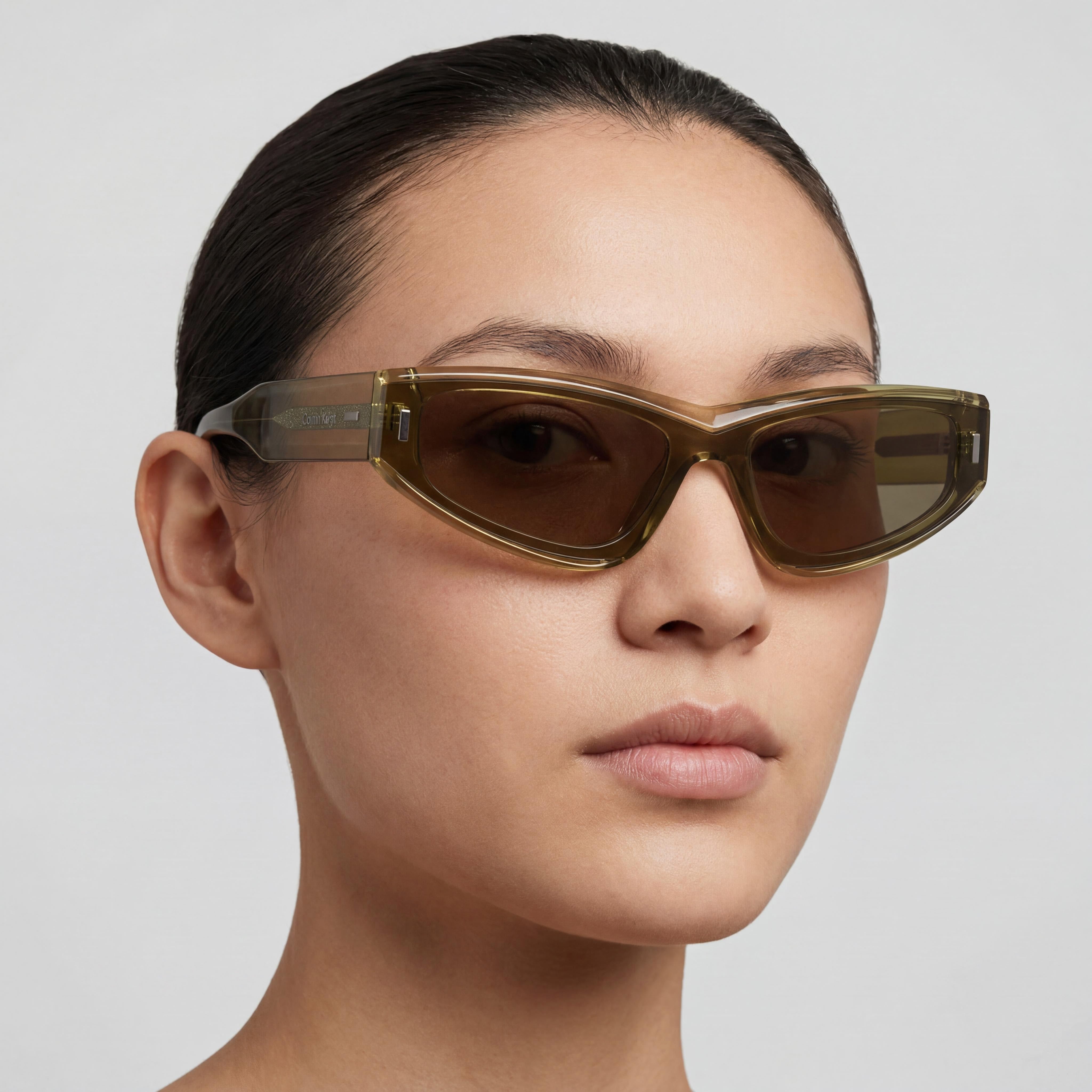 Calvin Klein Ck24534s Unisex Cat-Eye Acetate Light Brown Solid Brown Lens UV Protection Sunglasses 54mm, Photo 5