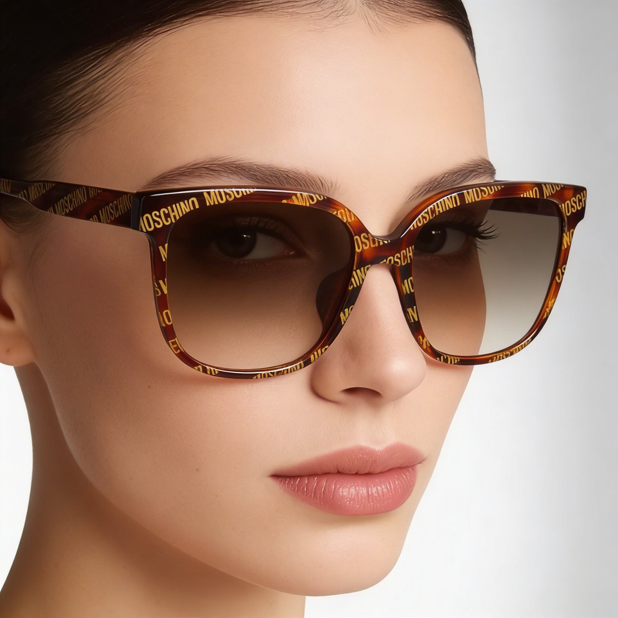 Moschino MOS134/F/S Women's Square Havana Acetate Brown Gradient 100% UV Protection Sunglasses 58mm, Photo 5