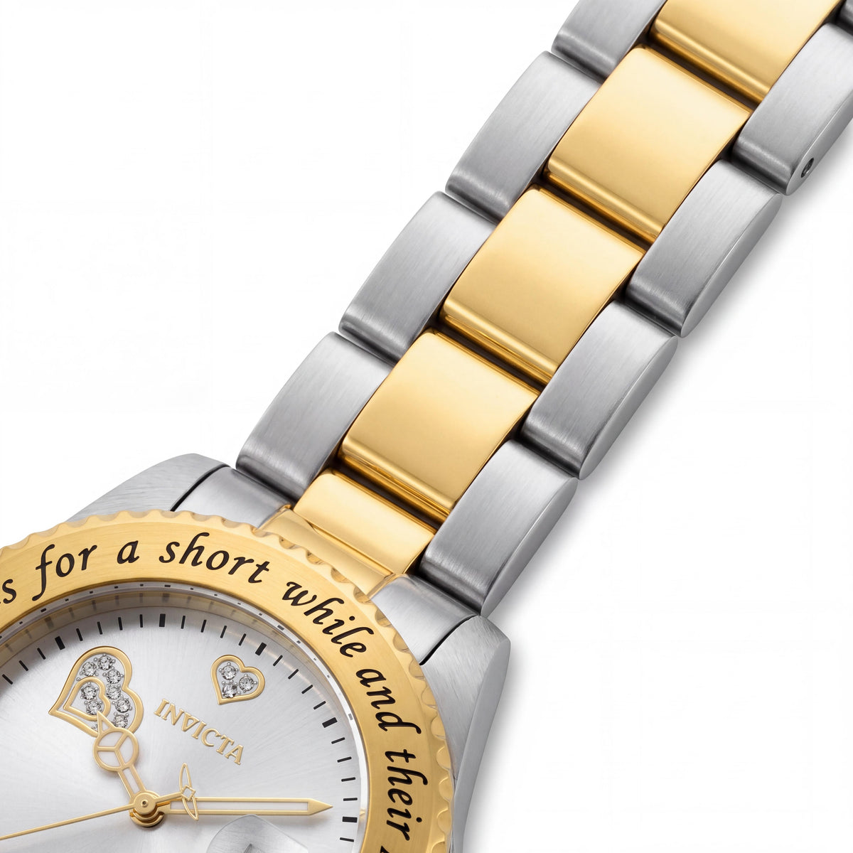 Invicta Angel 14730 Women's Quartz 40mm Stainless Steel Watch, 200M Water Resistant, Silver Dial, Yellow Gold-Tone, Photo 2