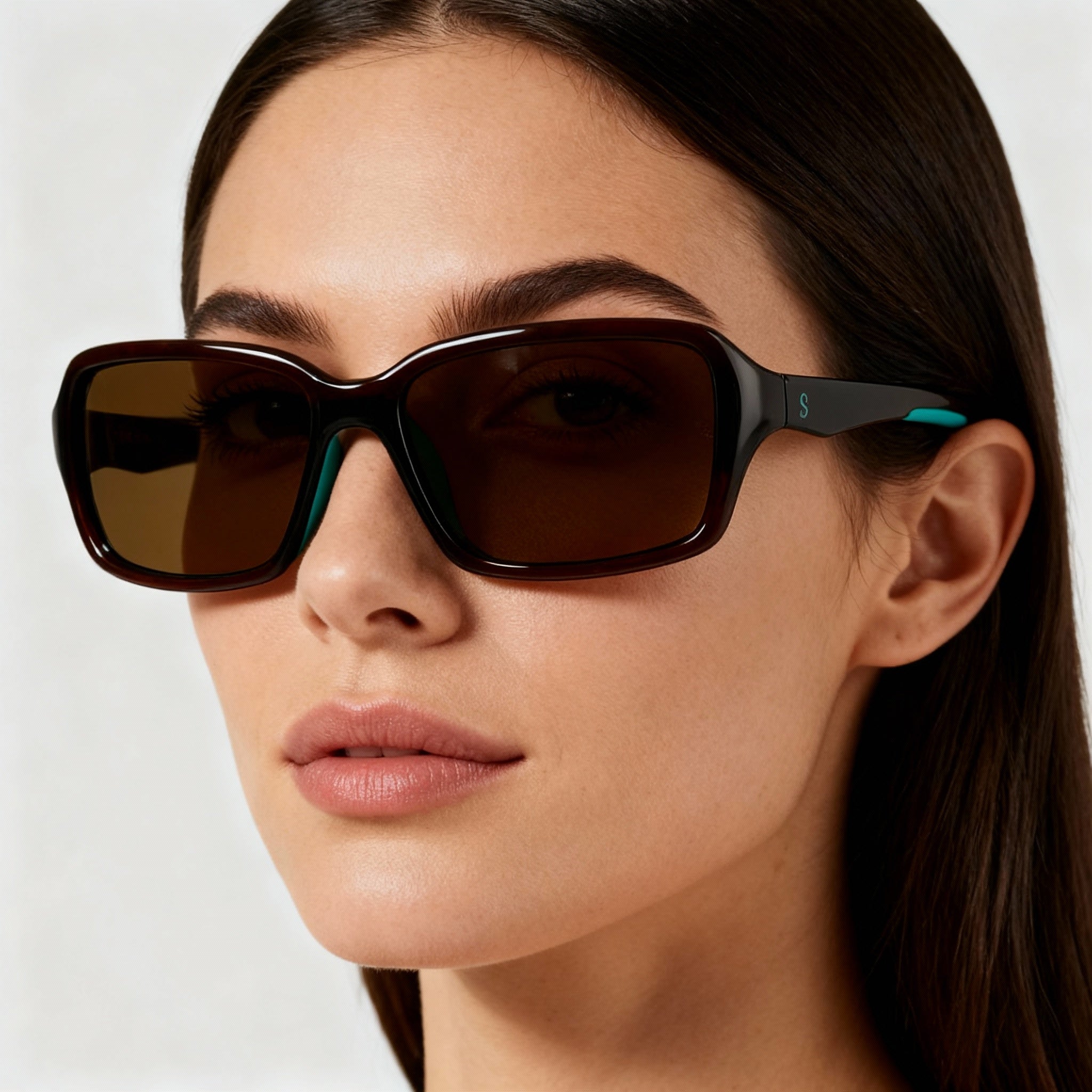 Skechers Women's Wrap Rectangular Polarized Dark Brown Plastic Sunglasses Brown Lenses 60mm, Photo 4