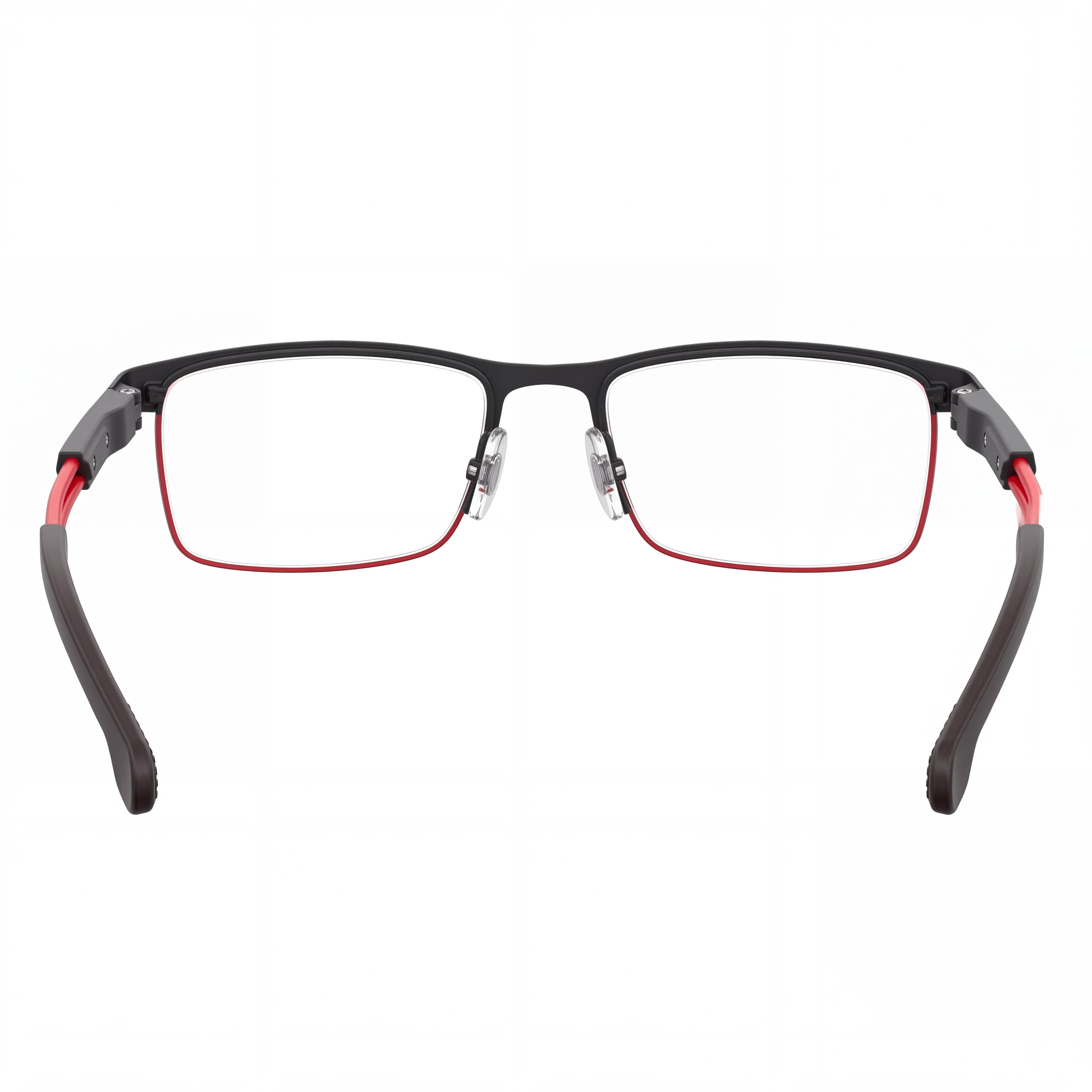 Carrera 4408 Unisex Matte Black/Red Semi-Rimless Rectangular Alloy Steel Optical Eyeglasses 54mm, Photo 3