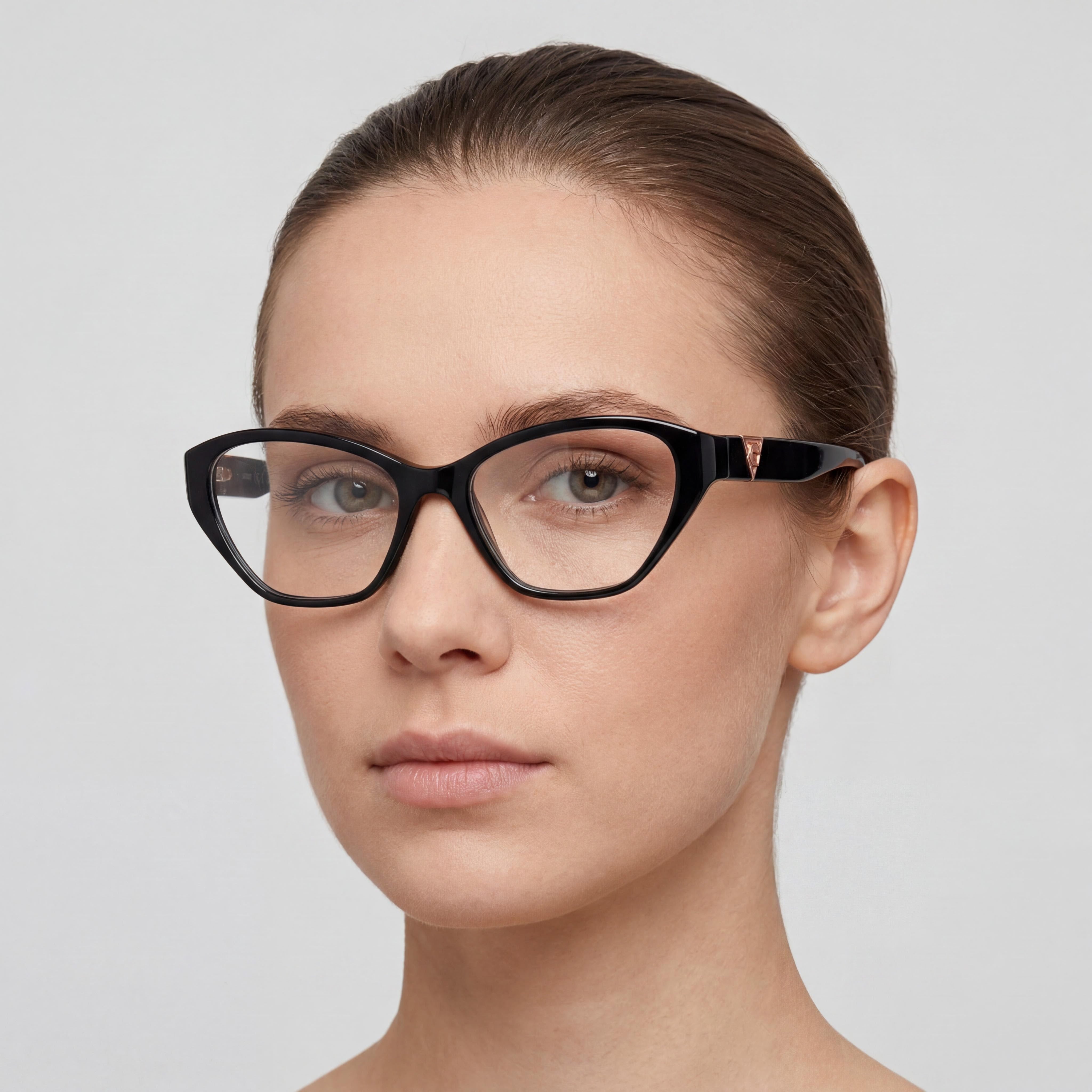 Gafas GUESS clásicas para mujer con montura negra brillante y lentes de policarbonato multicolor 49-16-135mm, Photo 3