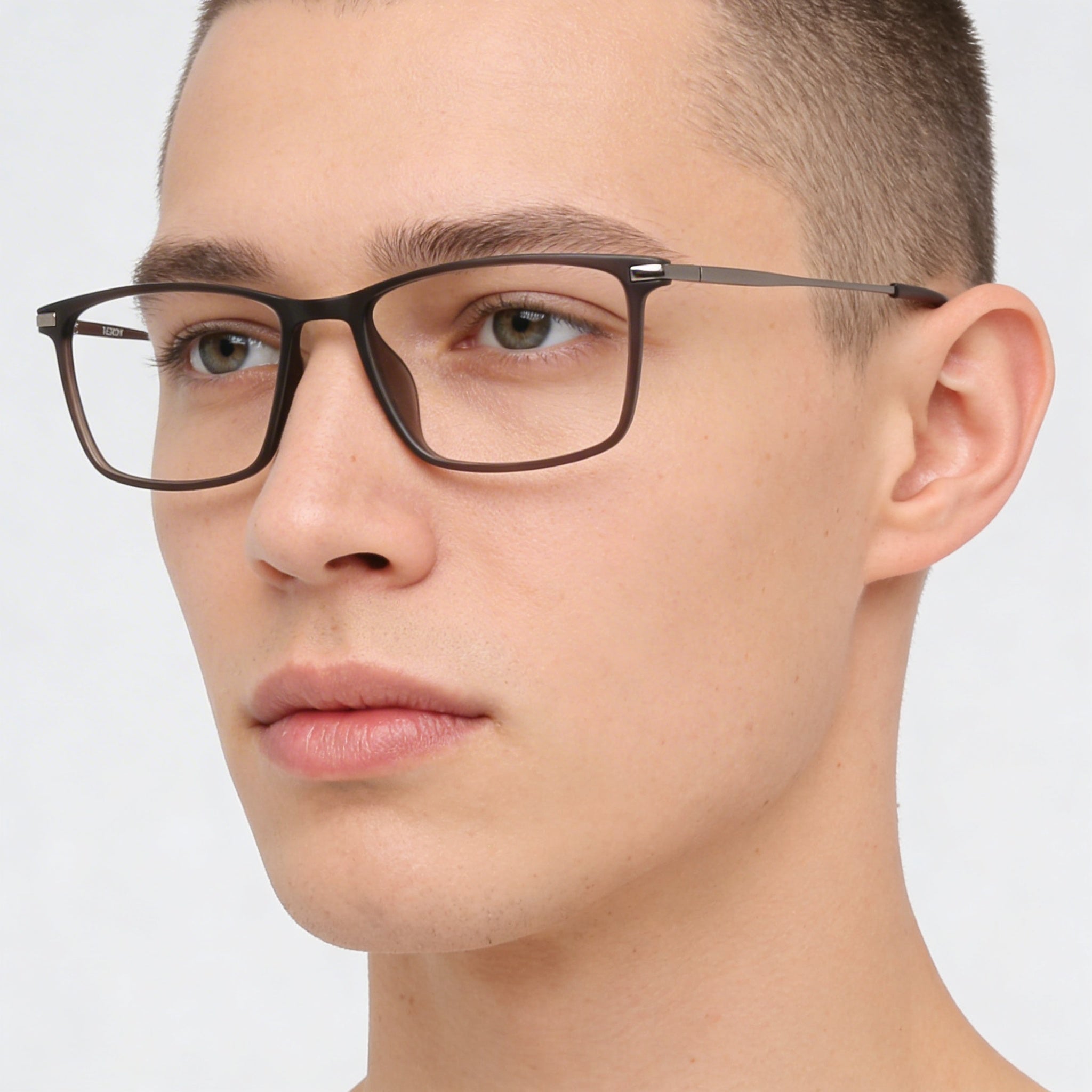 Gafas Flexon EP8015 Unisex con montura inyectada en roble oscuro mate y lentes en roble oscuro mate, 54 mm de ancho de lente, Photo 4