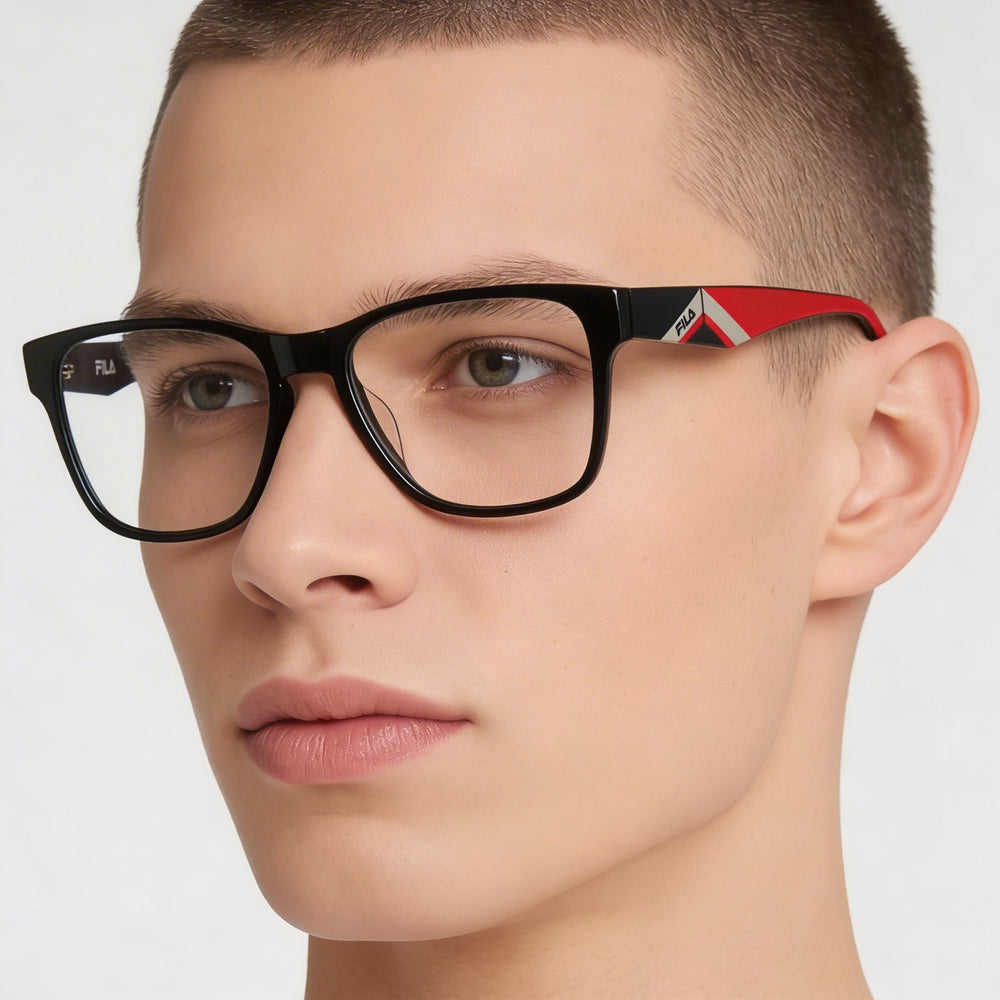 Gafas unisex Fila VFI115V, montura de acetato y metal, lentes de policarbonato no polarizadas, ancho de lente: 54 mm