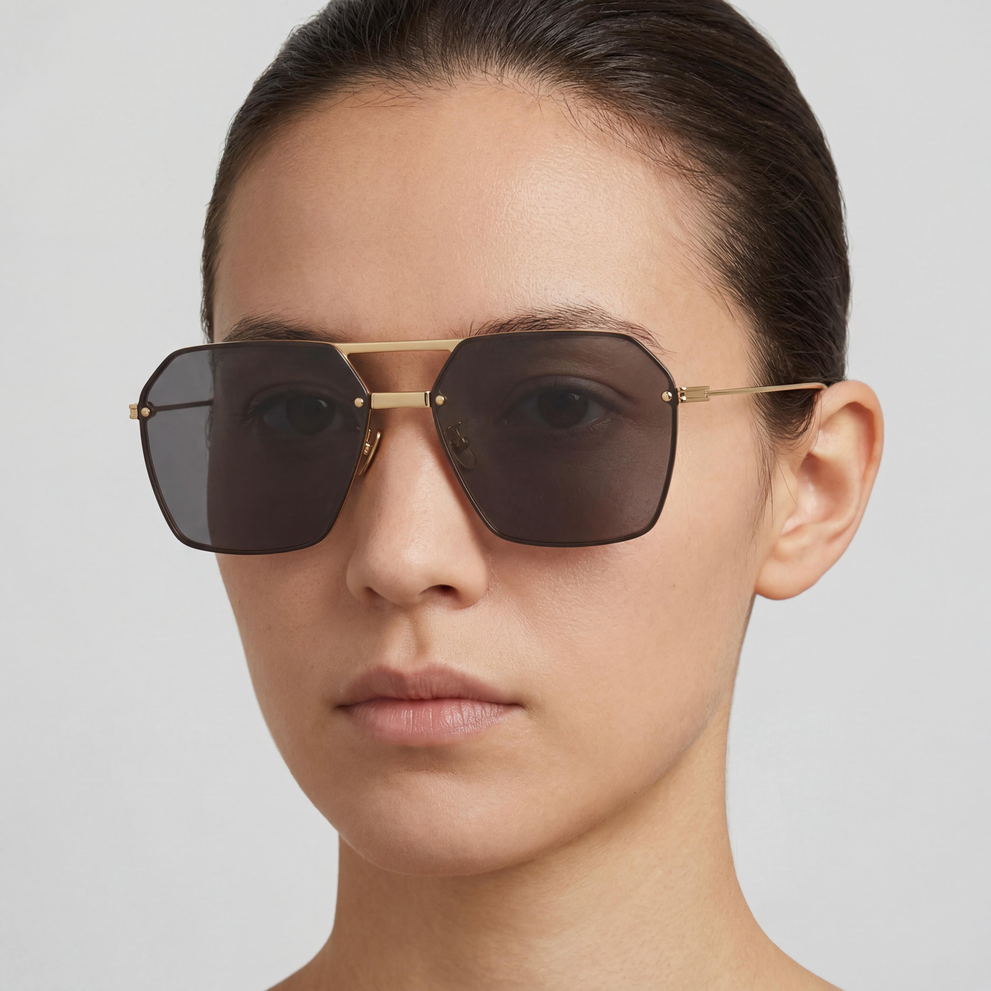 Bottega Veneta Aviador Unisex Metal Dorado Sin Gafas de Sol 61mm, Photo 5