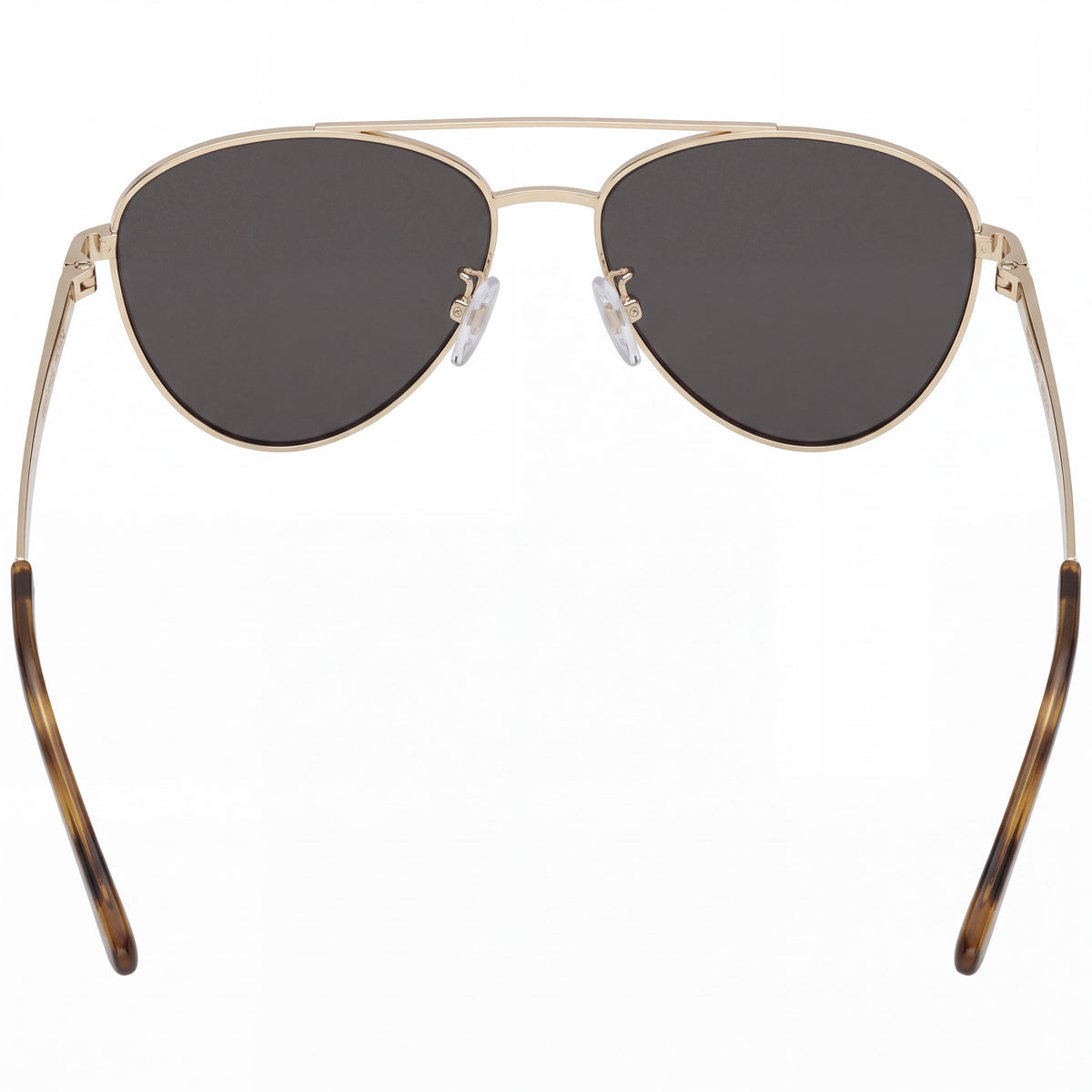 Michael Kors 0mk1056 Women's Aviator Metal Sunglasses Light Gold Dark Grey Solid Frame 58mm UV Protection, Photo 4