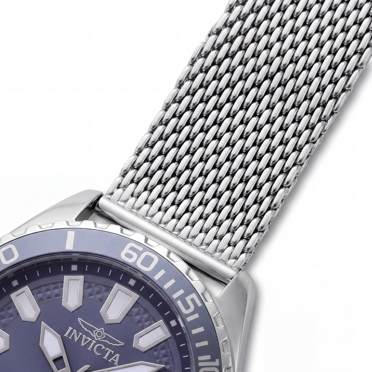 Invicta 46901 Men's Quartz Watch with Blue Dial, Silver Steel Case, Stainless Steel Band, Scratch-Resistant, 46mm, Photo 2