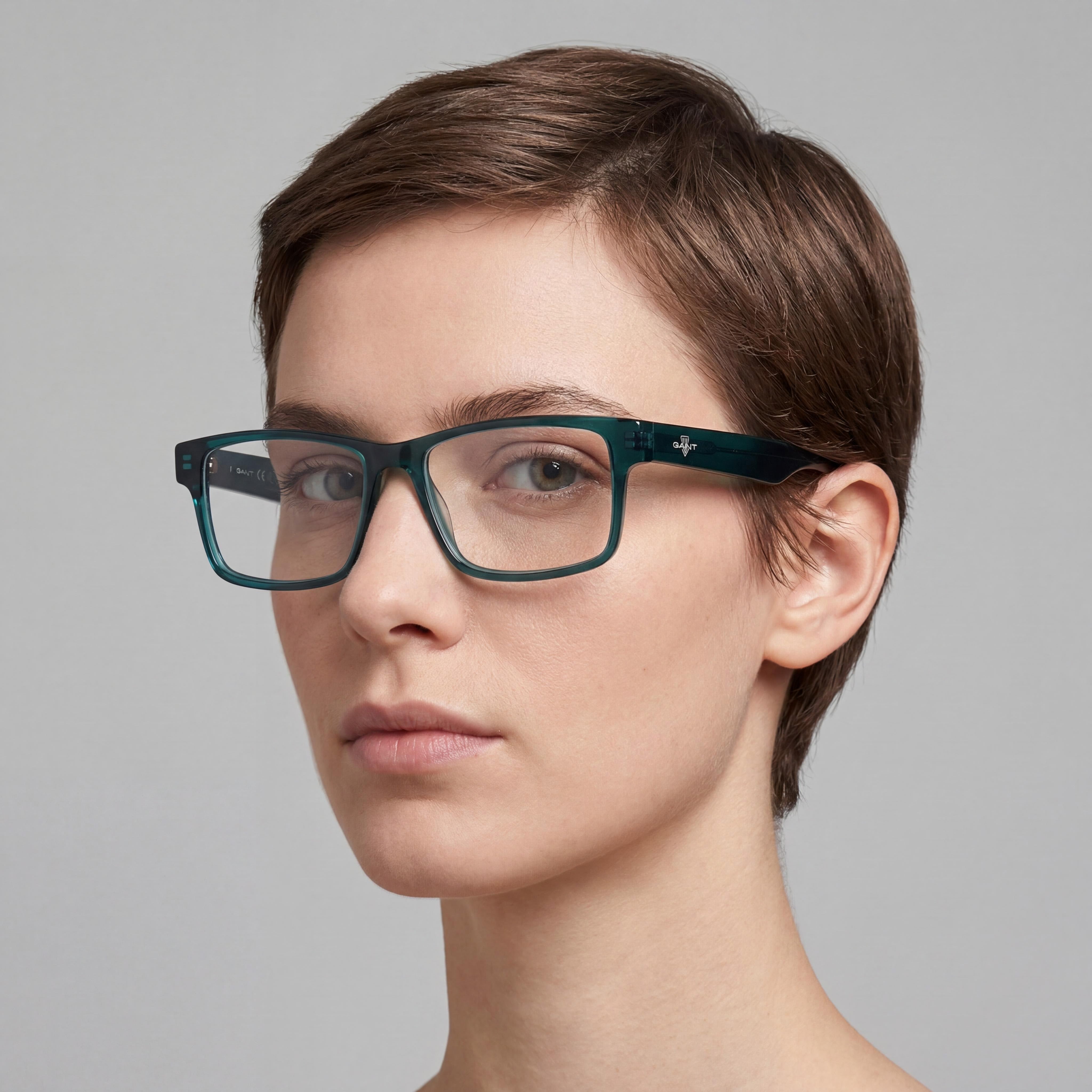 GANT Classic Unisex Shiny Dark Green Eyeglasses with Polycarbonate Non- Lenses, Size 53-15-145mm, Photo 3