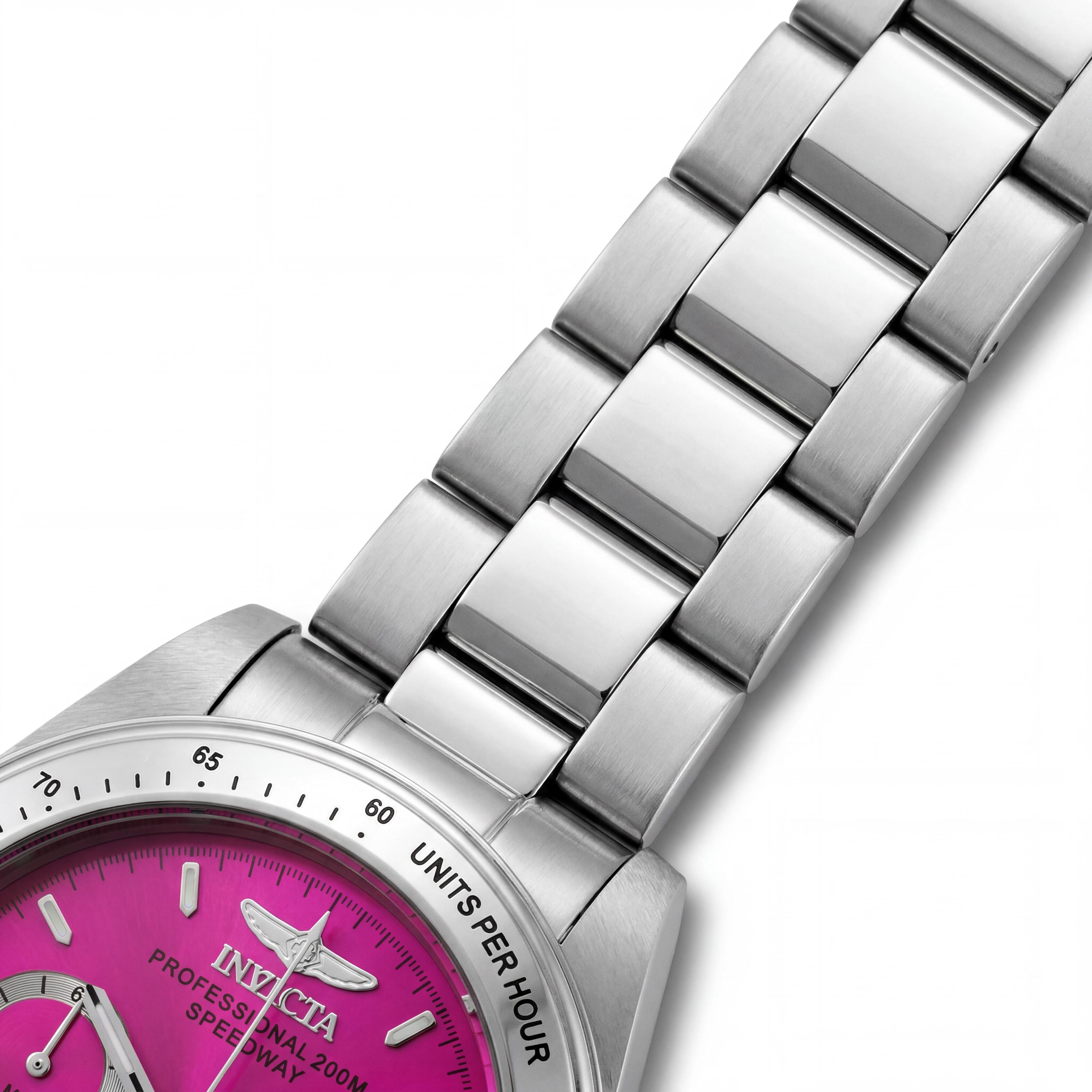 Reloj Invicta Speedway Cronógrafo Movimiento de Cuarzo Resistente al Agua Unisex Rosa Plateado, Photo 3