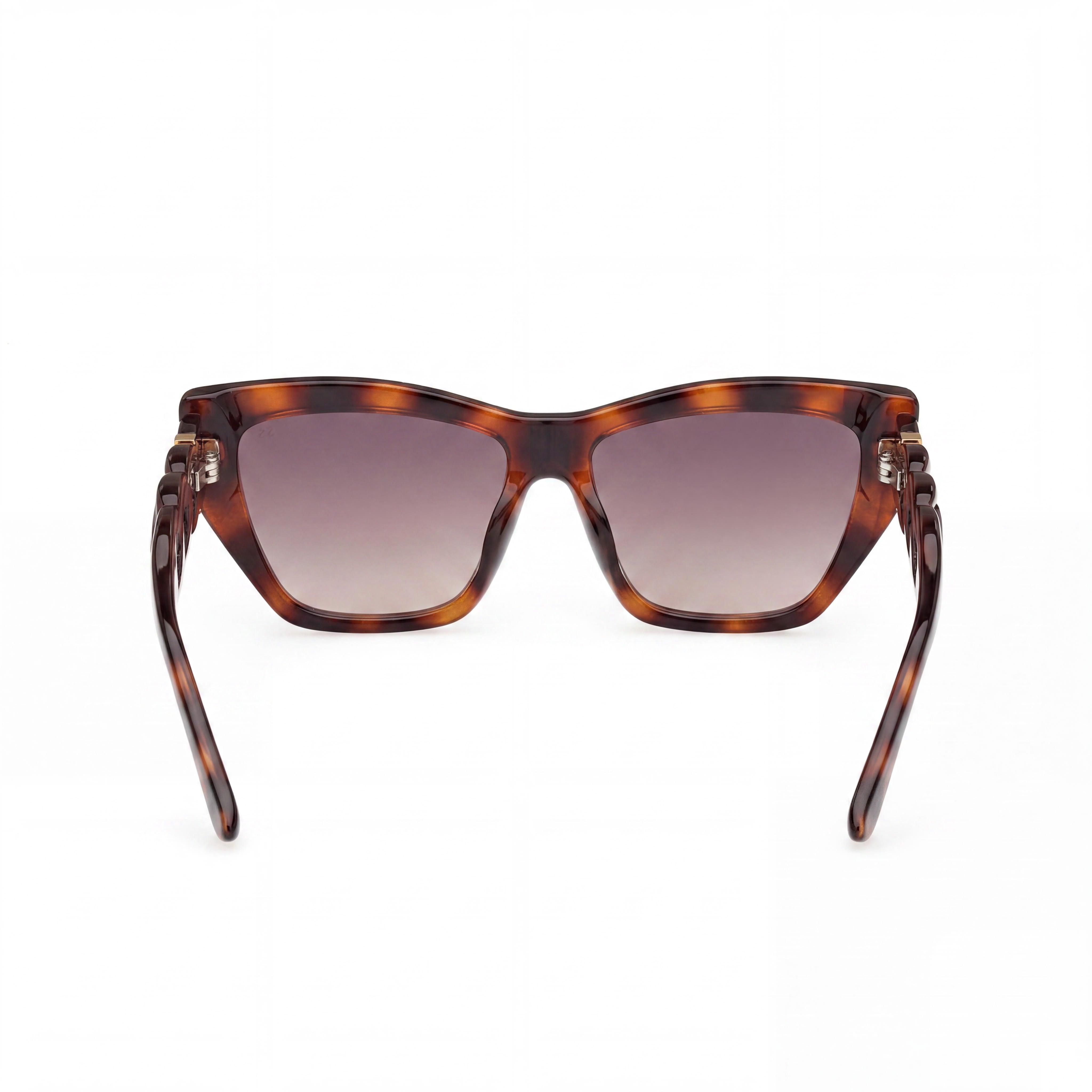 GUESS Women's Cat-eye Chain-link Injected Sunglasses Dark Havana 56mm, Photo 4