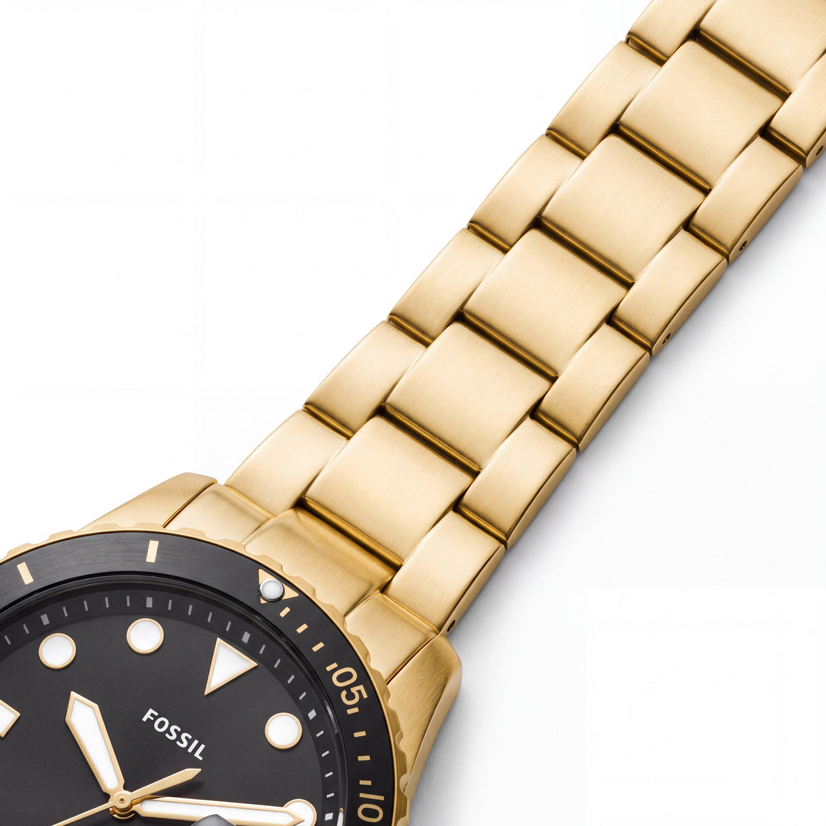 Fossil FS5990 Men's Gold-Tone Stainless Steel & Black Dial 3-Hand GMT World Time Luminous Watch 46mm, Photo 2