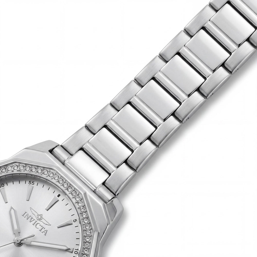 Reloj Invicta Speedway 49110 de cuarzo para mujer, brazalete de acero inoxidable plateado de 34 mm