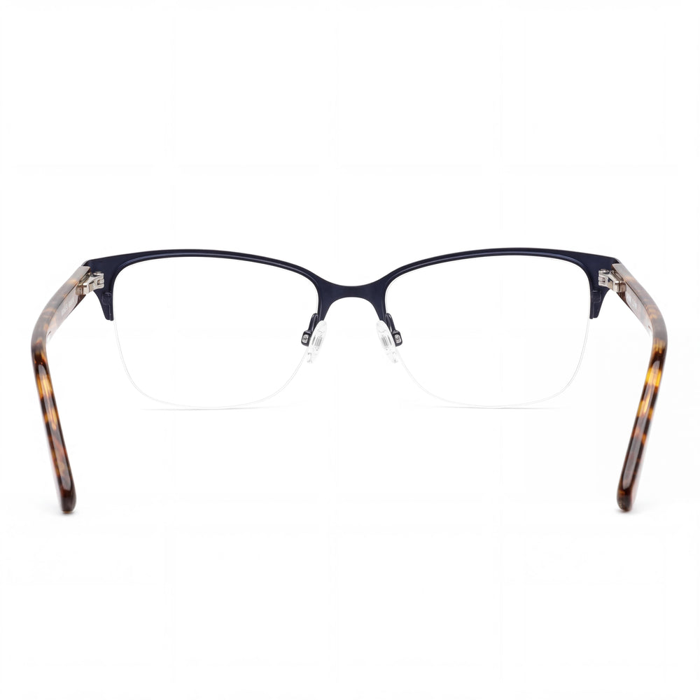 Anne Klein Ak5083 Men's Clear Polycarbonate Lens Eyeglasses with Navy Metal Frame, Size 55-17-140