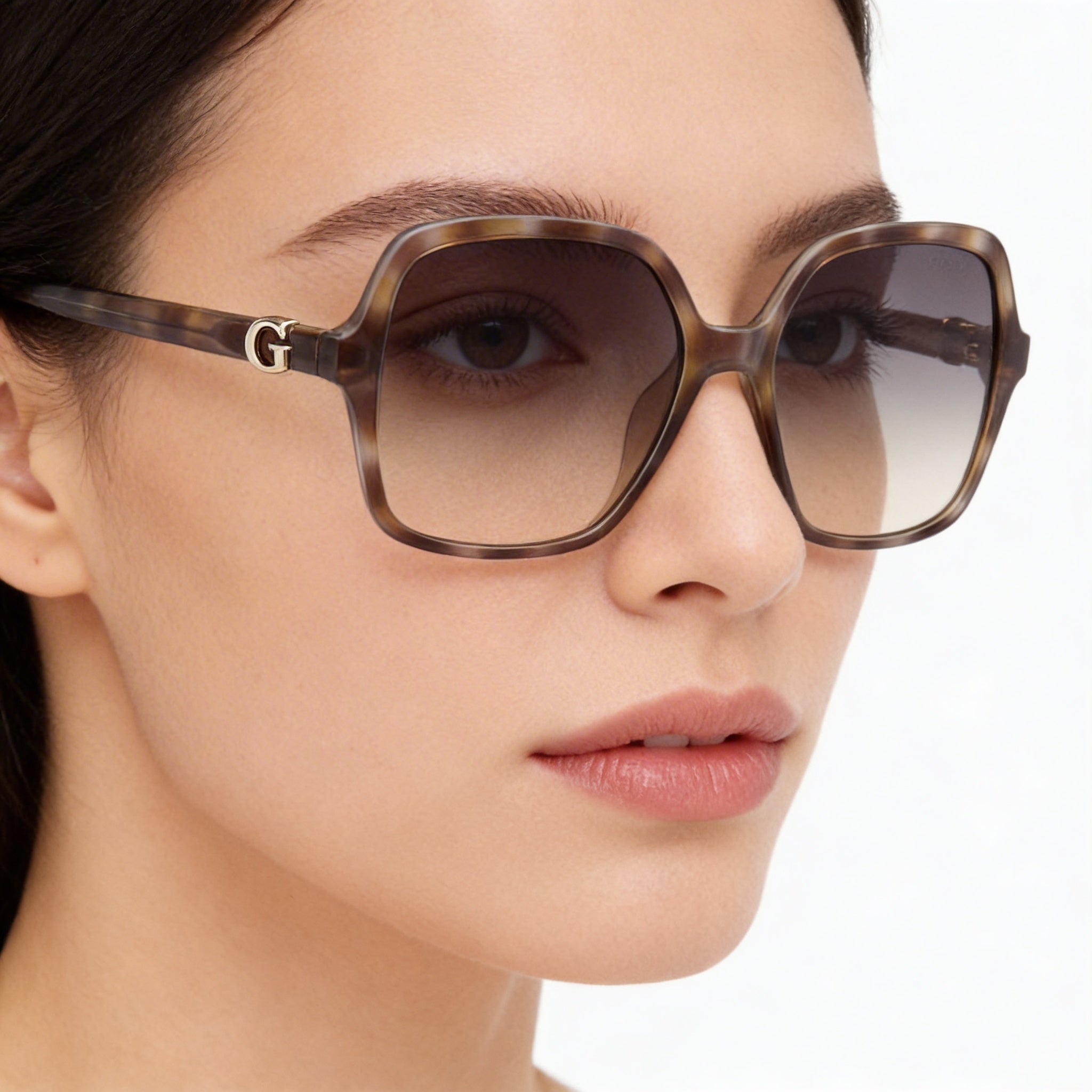 Guess Women's Oversized Plastic Square Sunglasses, Light Green Frame, Gradient Green Lenses, UV Protection, 57mm, Photo 3