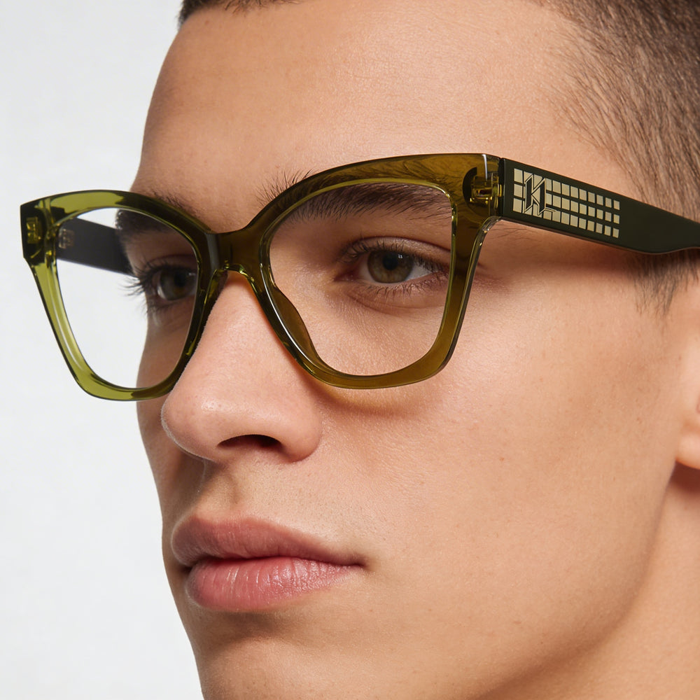 Gafas de sol KARL LAGERFELD Kl6150 unisex con montura inyectada multicolor y lentes caqui no polarizadas de 53 mm