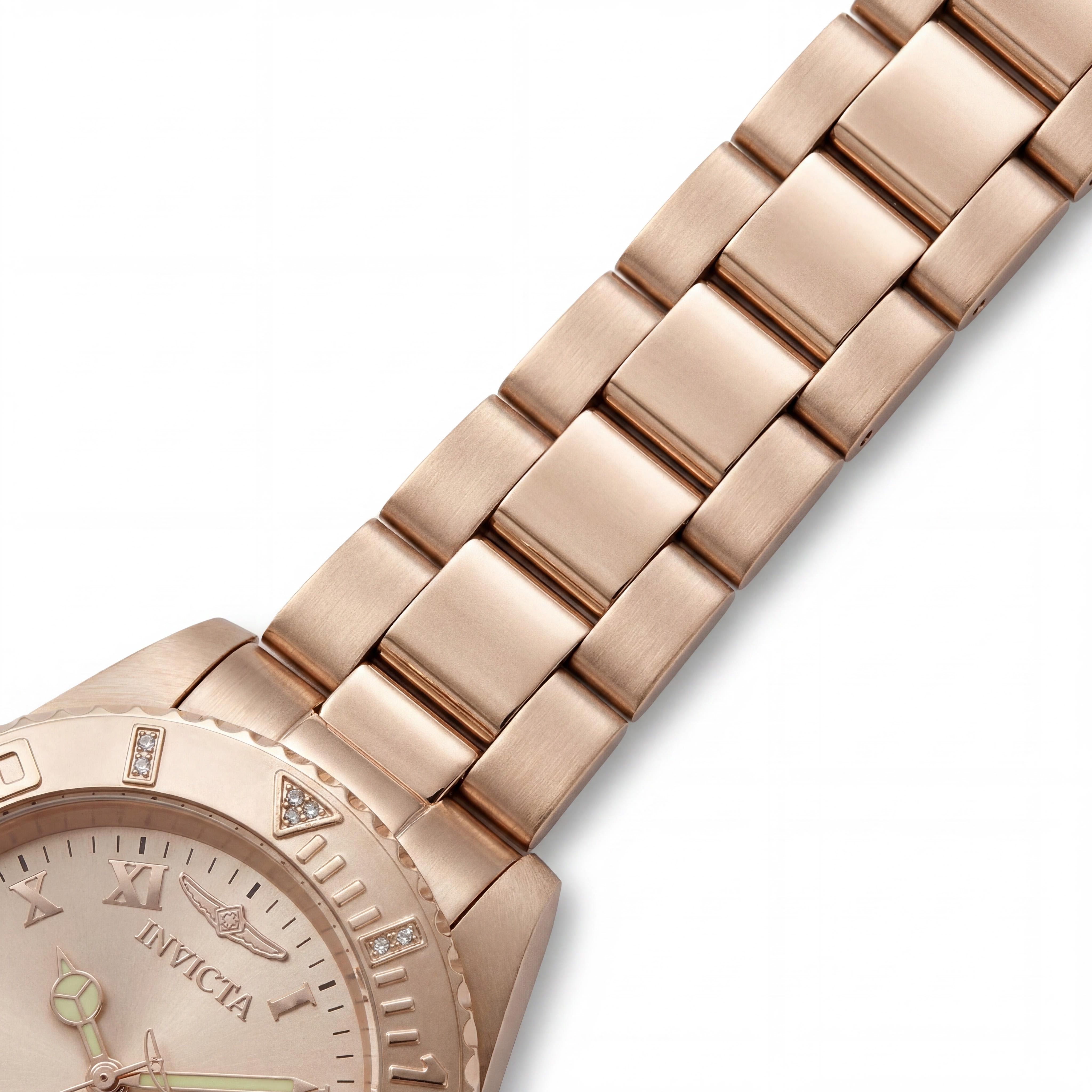 Invicta Pro Diver 12821 Women's Rose Gold Stainless Steel Diamond Bezel Luminous Quartz Dive Watch 40mm, Photo 3