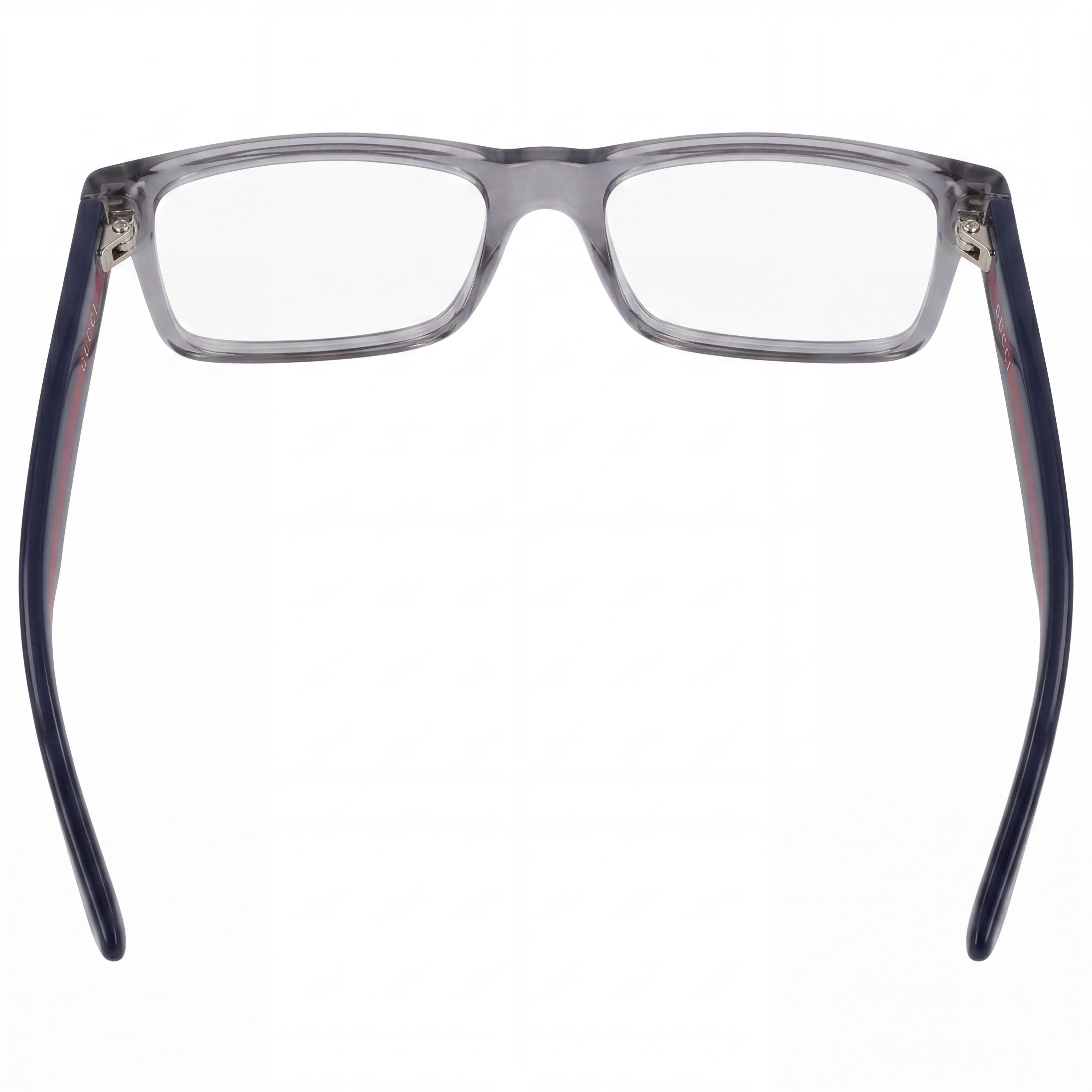 Gucci Web Unisex Transparent Grey Blue Acetate Rectangle Full Rim Prescription-Ready Non- Eyeglasses 56-16mm, Photo 2