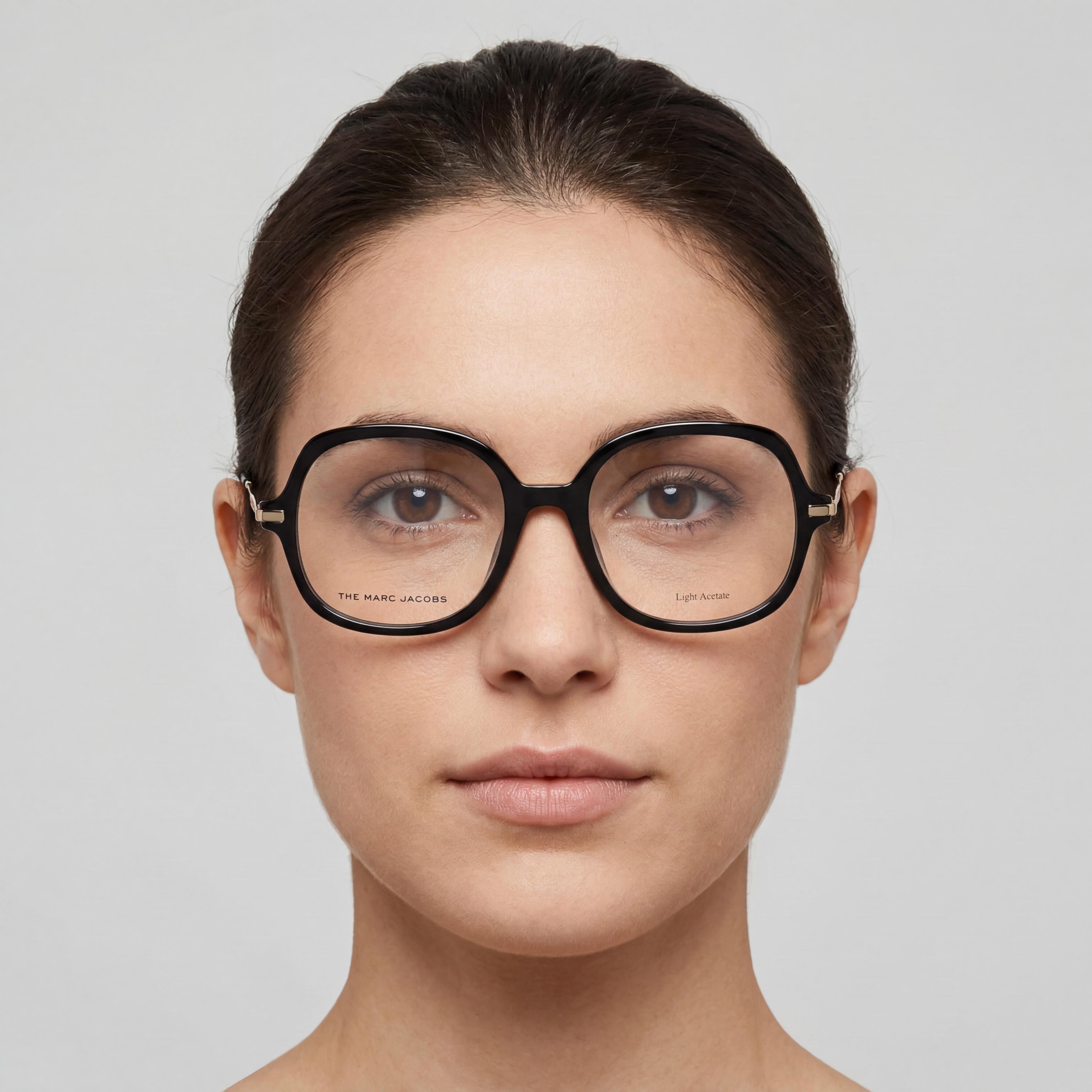 Gafas de sol contemporáneas Marc Jacobs para mujer con montura de acetato negro y lentes no polarizadas de 53 mm, Photo 4