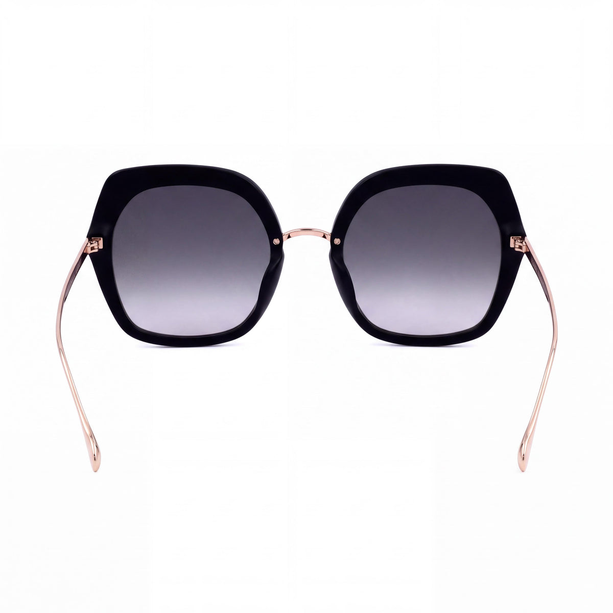 Isabel Marant Women's Square Sunglasses Black Gold Acetate Metal Frame Grey UV 400 Lenses 55mm, Photo 4