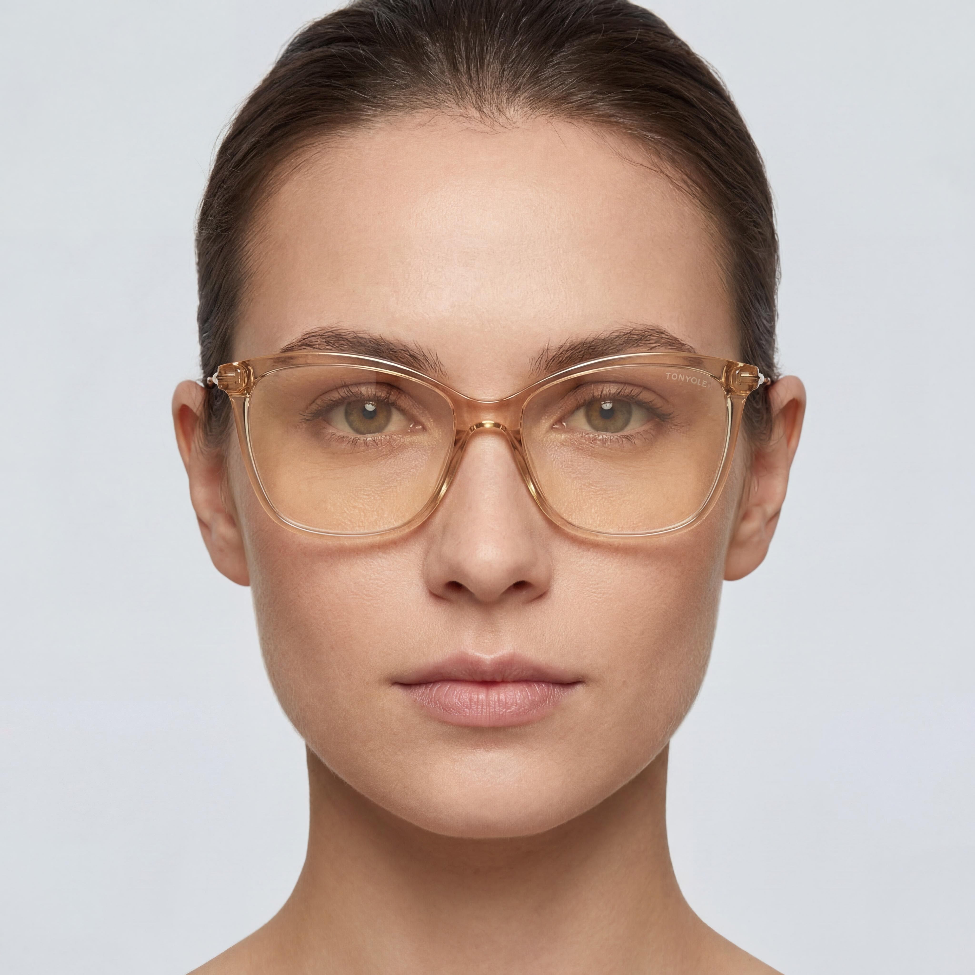 Tom Ford Ft5687-b Women's Pantographed Plastic Optical Frame, Light Brown Pale Gold, 56-14-140mm, Photo 5