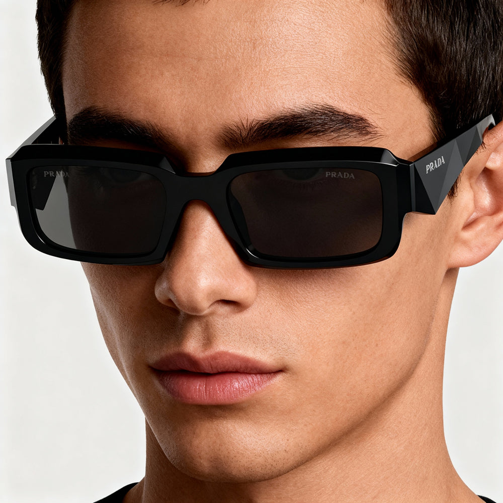 Gafas de sol unisex Prada Pr 27zs con montura de acetato multicolor, gris oscuro, no polarizadas, 54-21-145