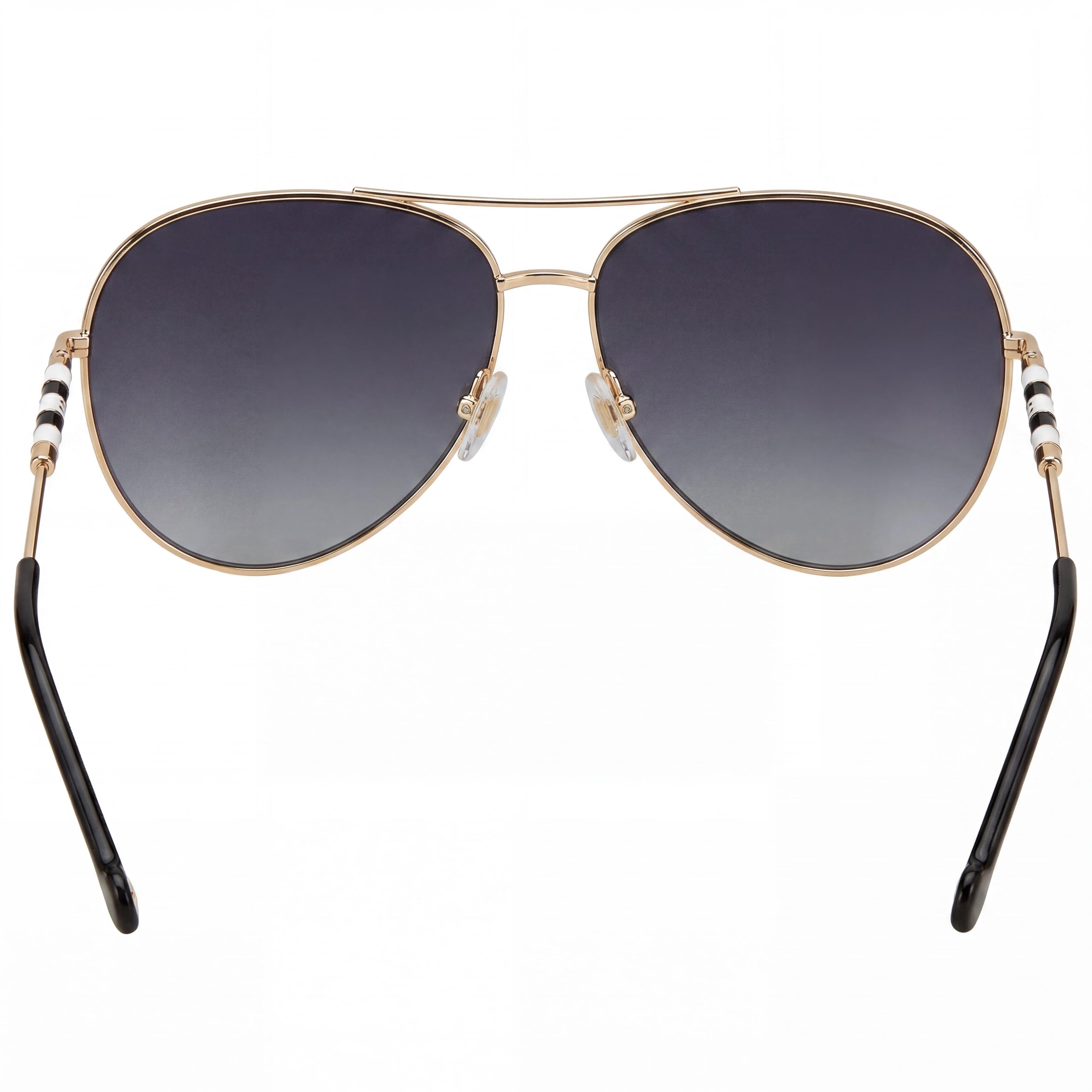 Gafas de sol Carolina Herrera Ch 0034/S para mujer, montura de acero inoxidable con degradado gris y lentes doradas, protección UV 100 %, 64 mm, Photo 4