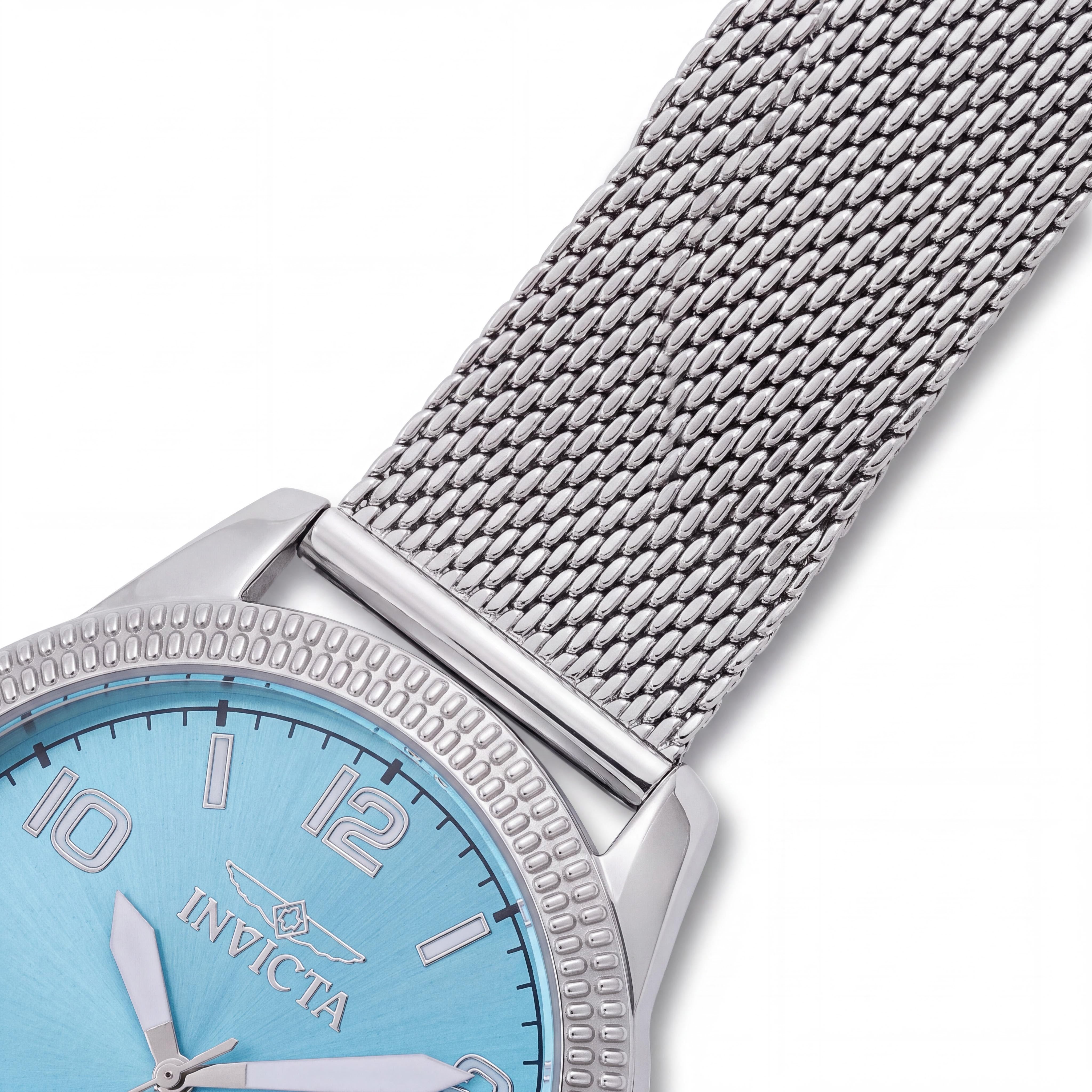 Invicta Vintage 48914 Men's Silver-Tone Stainless Steel Blue Dial Quartz Movement Bracelet Wrist Watch 44mm, Photo 3