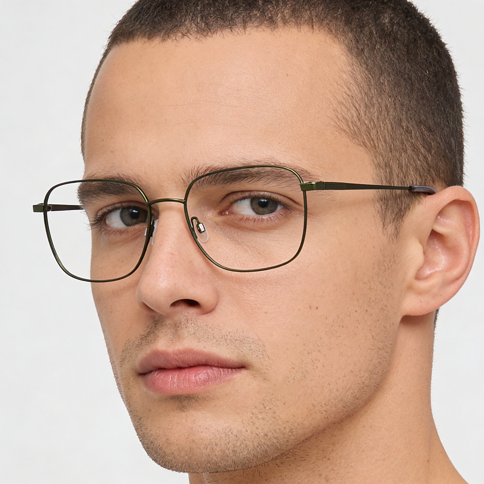Gafas de vista Flexon H6070 para hombre, de metal, color musgo mate, 53 mm, Photo 5