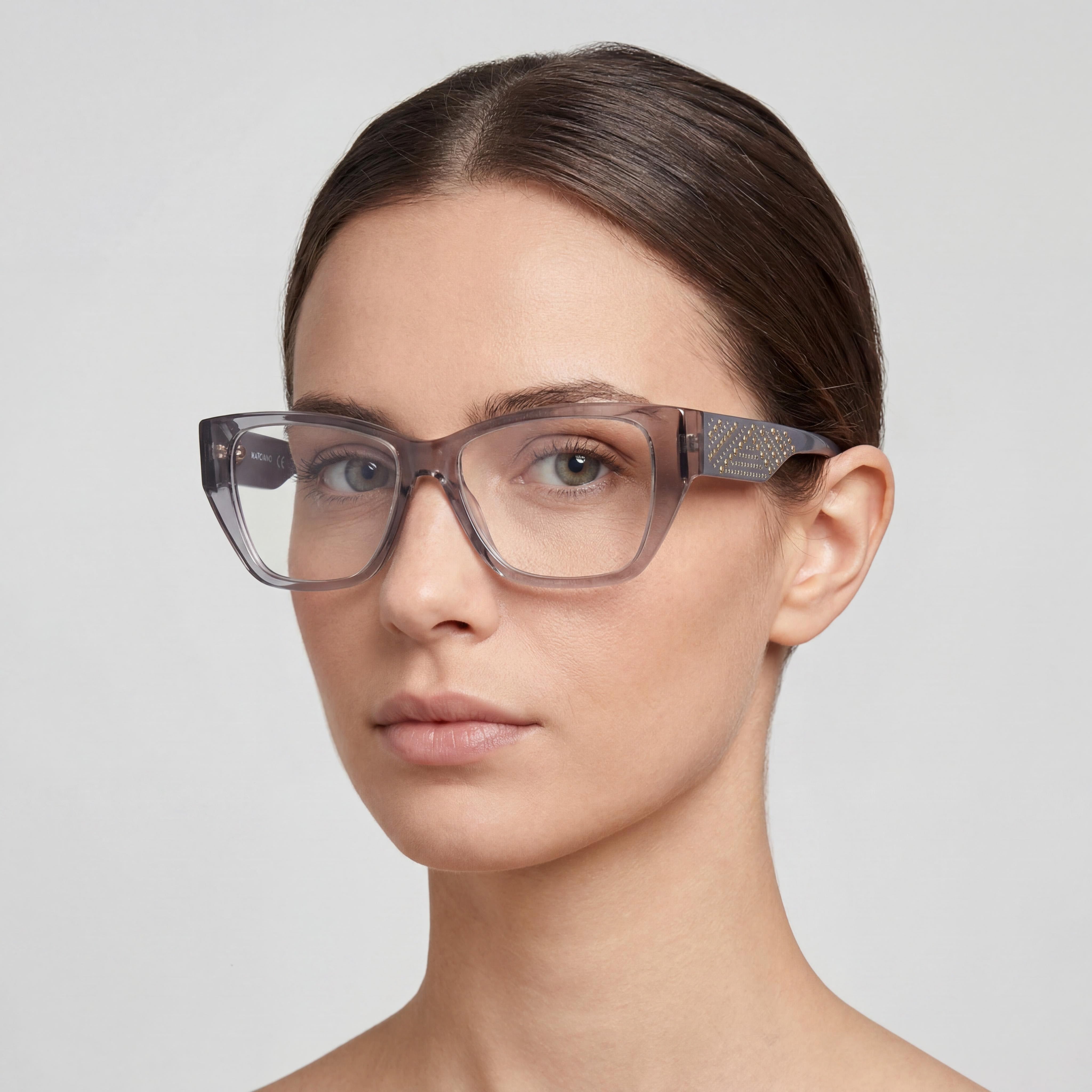 GUESS by Marciano Women's Gm50019 Plastic Shiny Grey Eyeglasses, Polycarbonate Lenses, 52-15-140, Photo 4