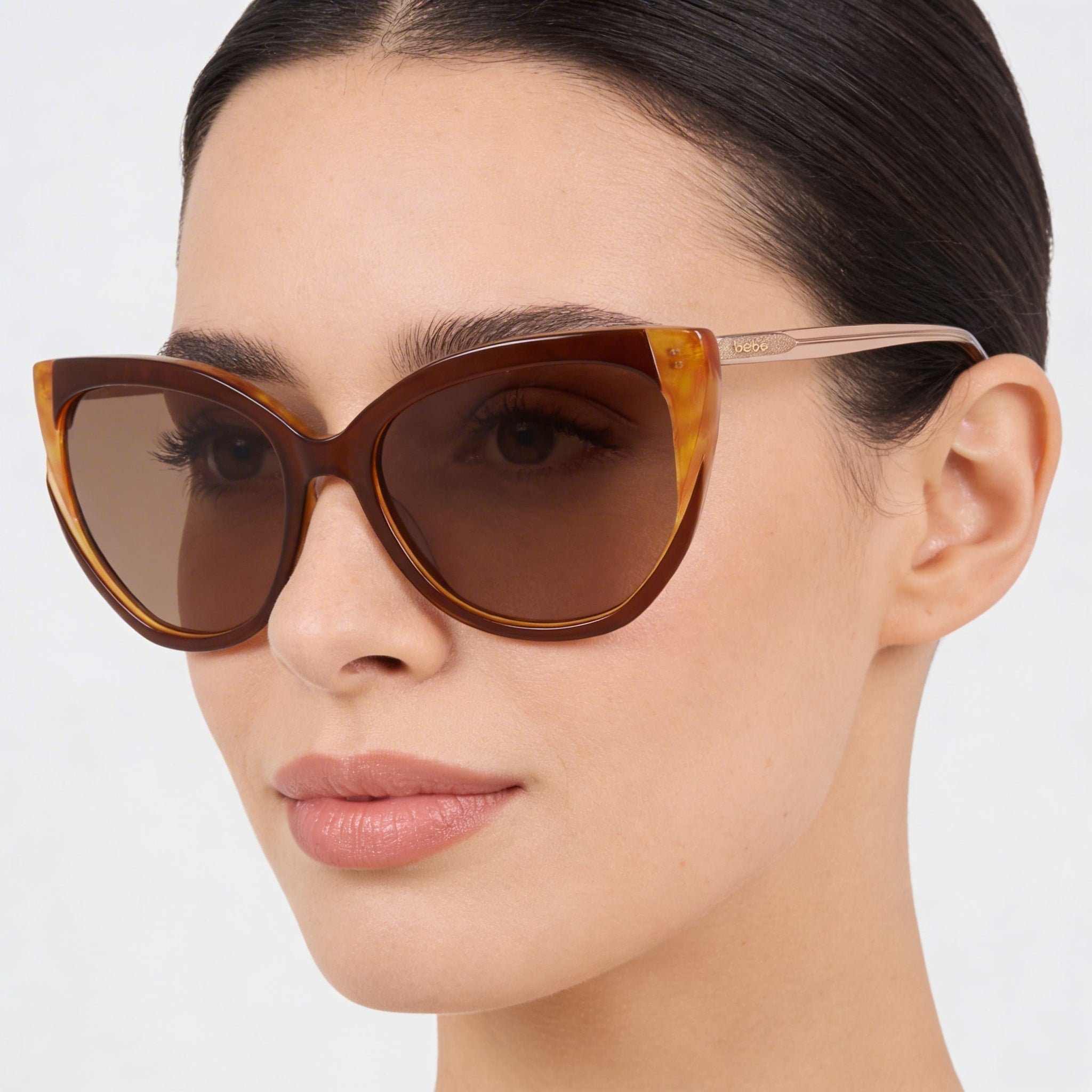 Gafas de Sol bebe para Mujer, diseñadas con un Marco de Plástico Marrón y Cristales de Acetato con Protección UV., Photo 4