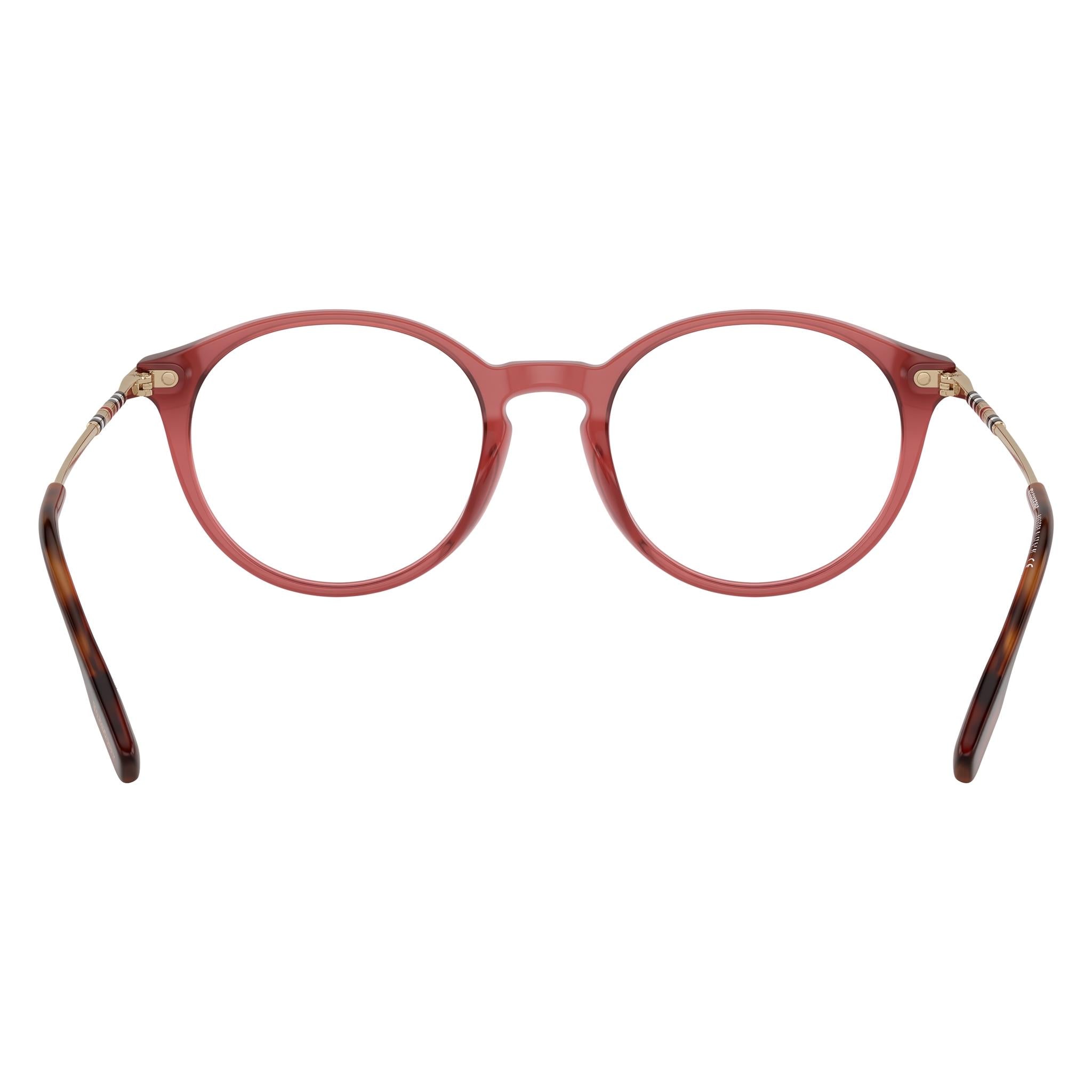 BURBERRY Be 2365 Women's Lightweight Acetate Eyeglasses with Clear Lenses, Bordeaux, 51mm, Photo 3