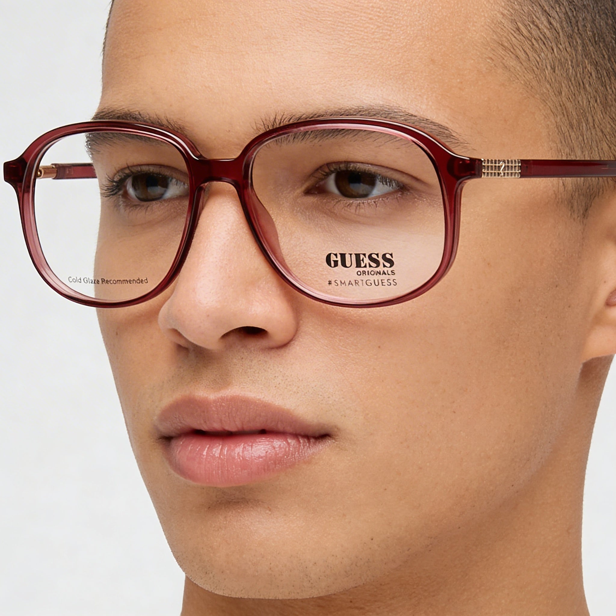 Gafas GUESS unisex casuales con montura de plástico burdeos de 53 mm con y sin lentes, Photo 3